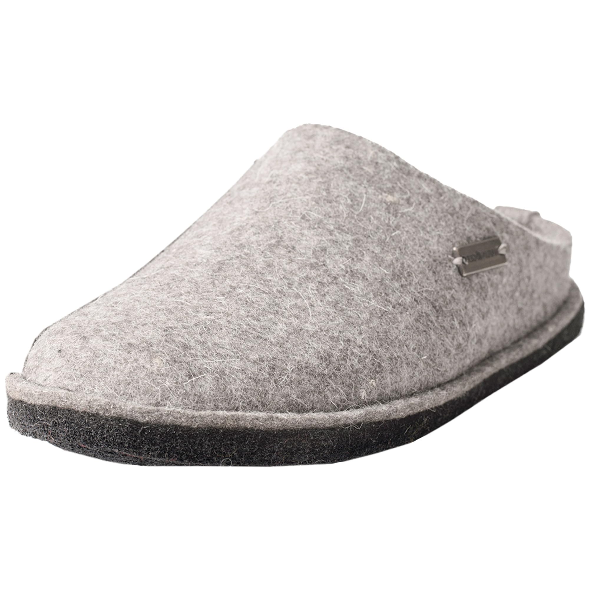 HAFLINGER Men's Comfortable Open Back Slippers - Soft Wool House Shoes for Indoor & Outdoor Use - Perfect for Relaxing at Home, Lounging, and Quick Errands