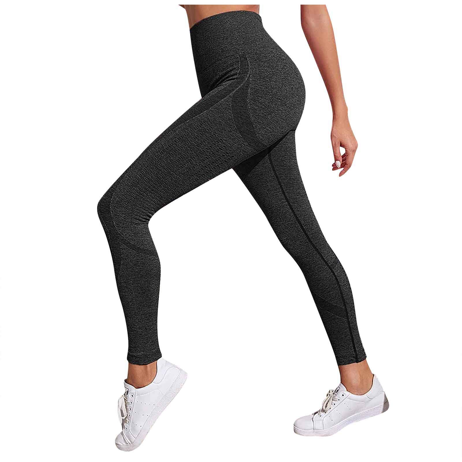 High Waist Workout Leggings for Women - Solid Color Yoga Pants with Tummy Control - Perfect for Yoga, Gym & Running