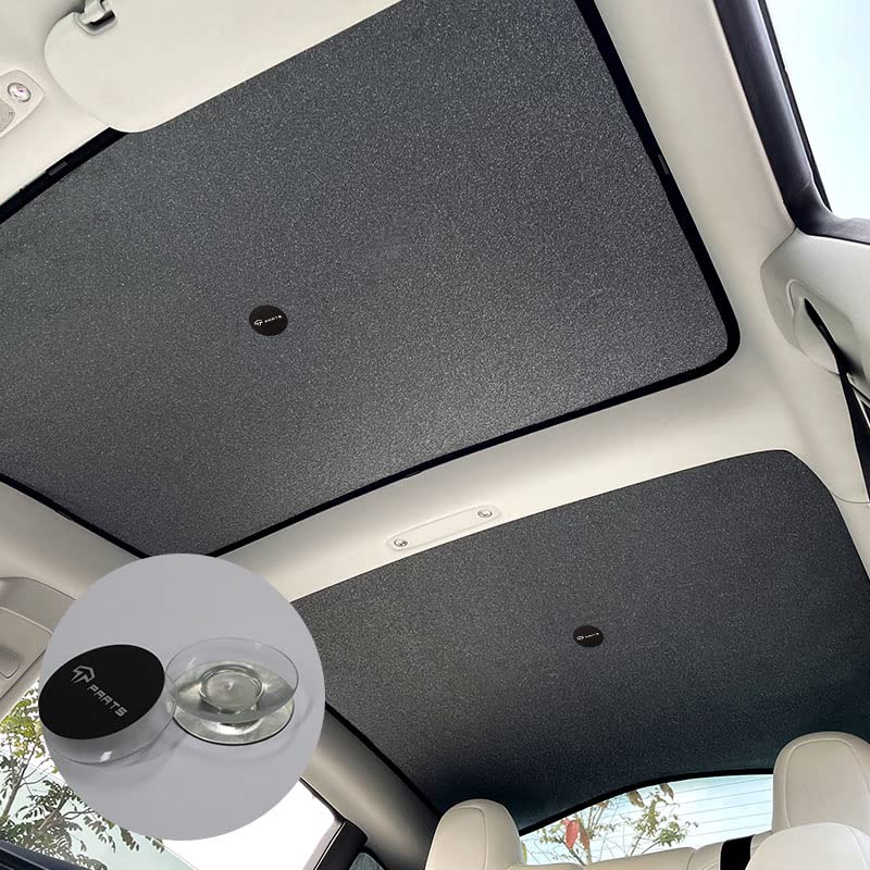 TPARTS Tesla Sunroof Sunshade Suction Set - 2 Pack | UV Protection & Heat Reduction for Model 3/Y/S/X | Perfect for Summer Driving & Parking