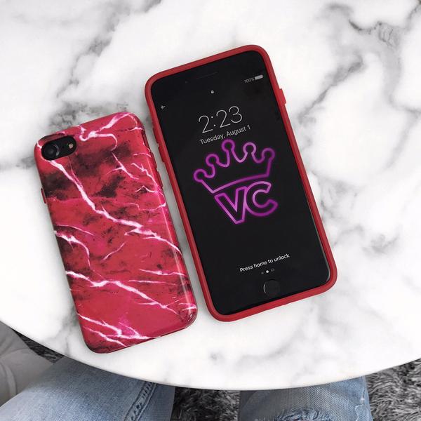 Stylish Red Velvet Marble Pattern iPhone Case - Trendy Protective Cover for iPhone 13/14/15 Pro Max - Perfect for Everyday Use, Travel & Fashion Accessories