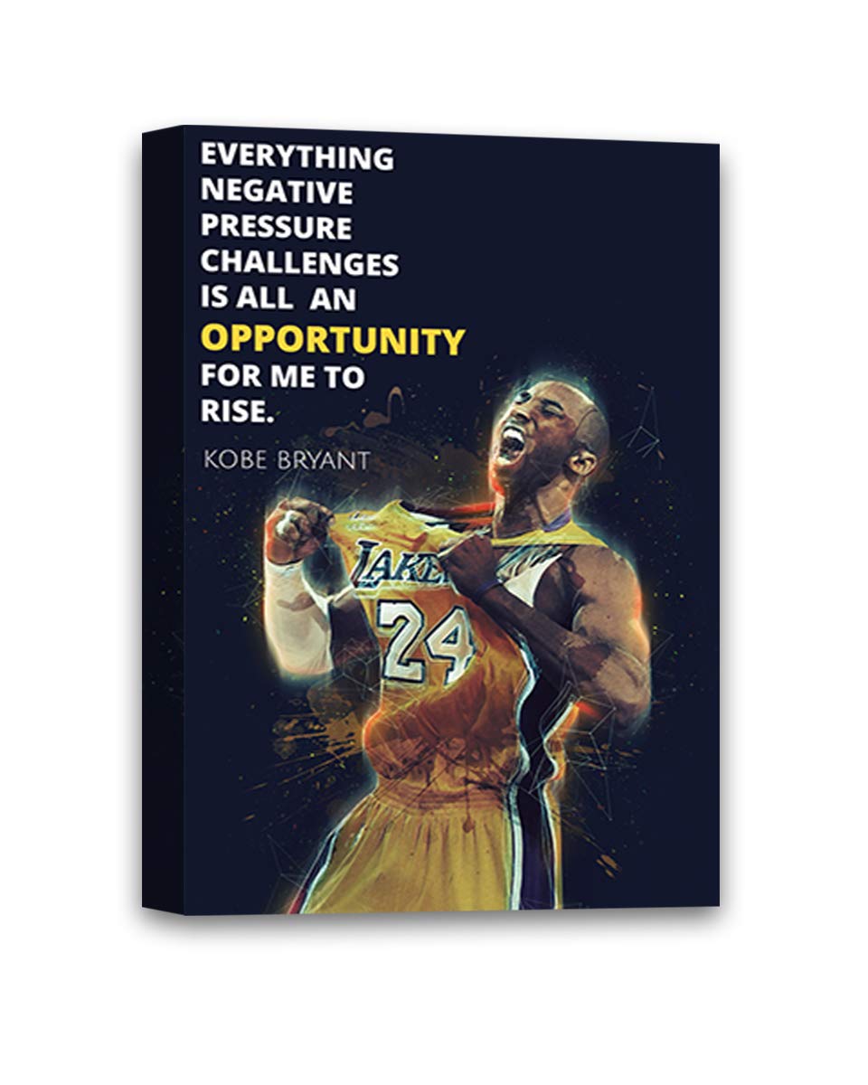 Kobe Bryant Canvas Wall Art - Motivational Quotes Home Decor Print for Black Mamba Fans - 11x17 Inches Inspirational Gift for Basketball Lovers, Office & Man Cave Decor