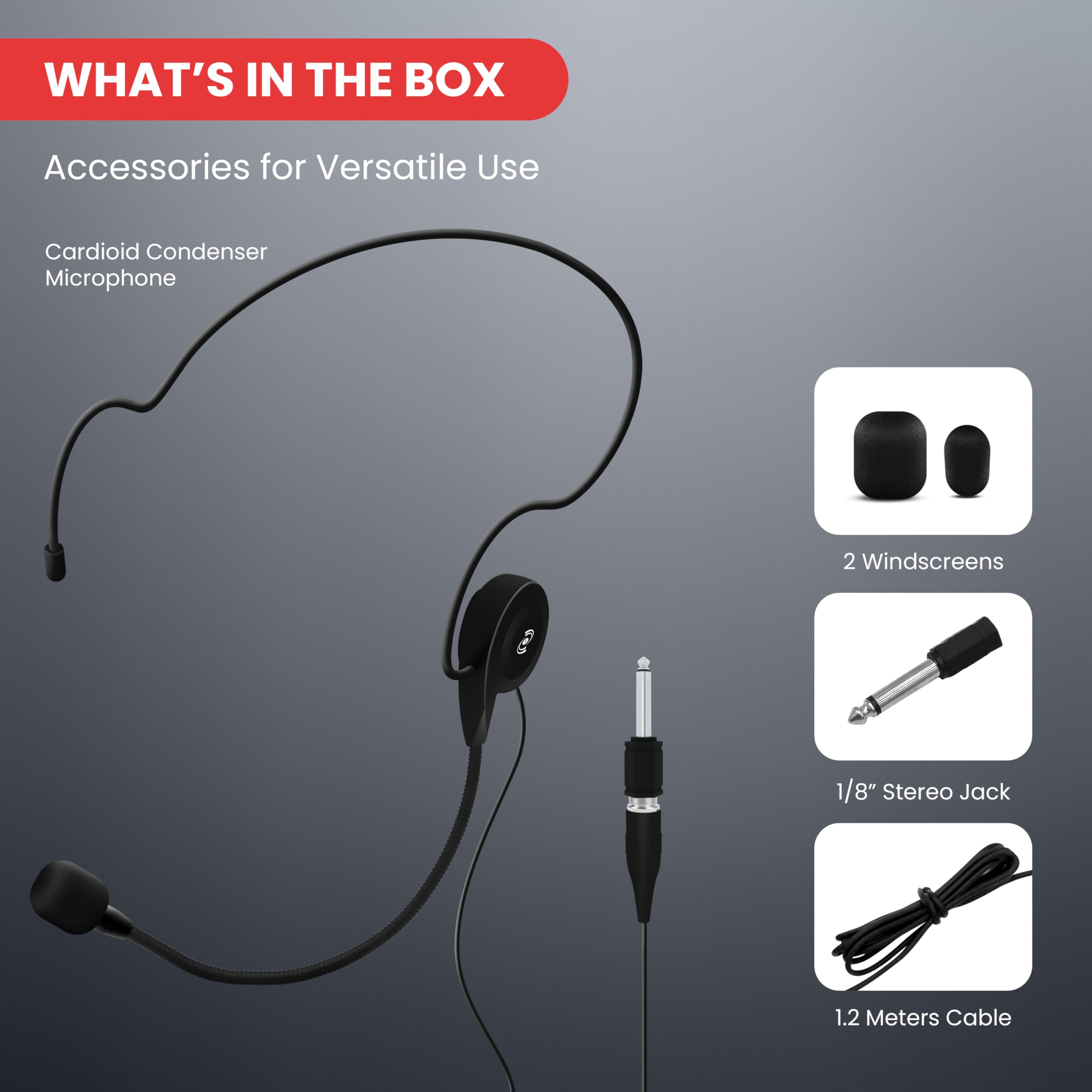 Professional Double Over Ear Headset with Cardioid Condenser Microphone - Pyle Pro PLM31 (Black) - Includes 3.5mm/1/4