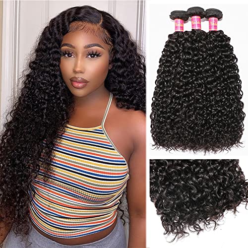 Nadula 10A Unprocessed Brazilian Virgin Human Hair Extensions - 3 Bundles Jerry Curly Wavy (12/14/16 Inch) Natural Color for Styling & Volume | Perfect for Daily Wear, Weddings & Special Occasions