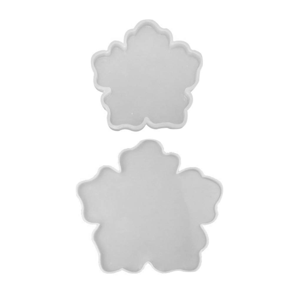 Hemoton 2-Piece Large Silicone Resin Coaster Molds for DIY Epoxy Casting - Perfect for Making Faux Agate Slice Coasters, Resin Trays, and Unique Home Decor Crafts (Great for Gifts, Table Settings, and Party Decorations)