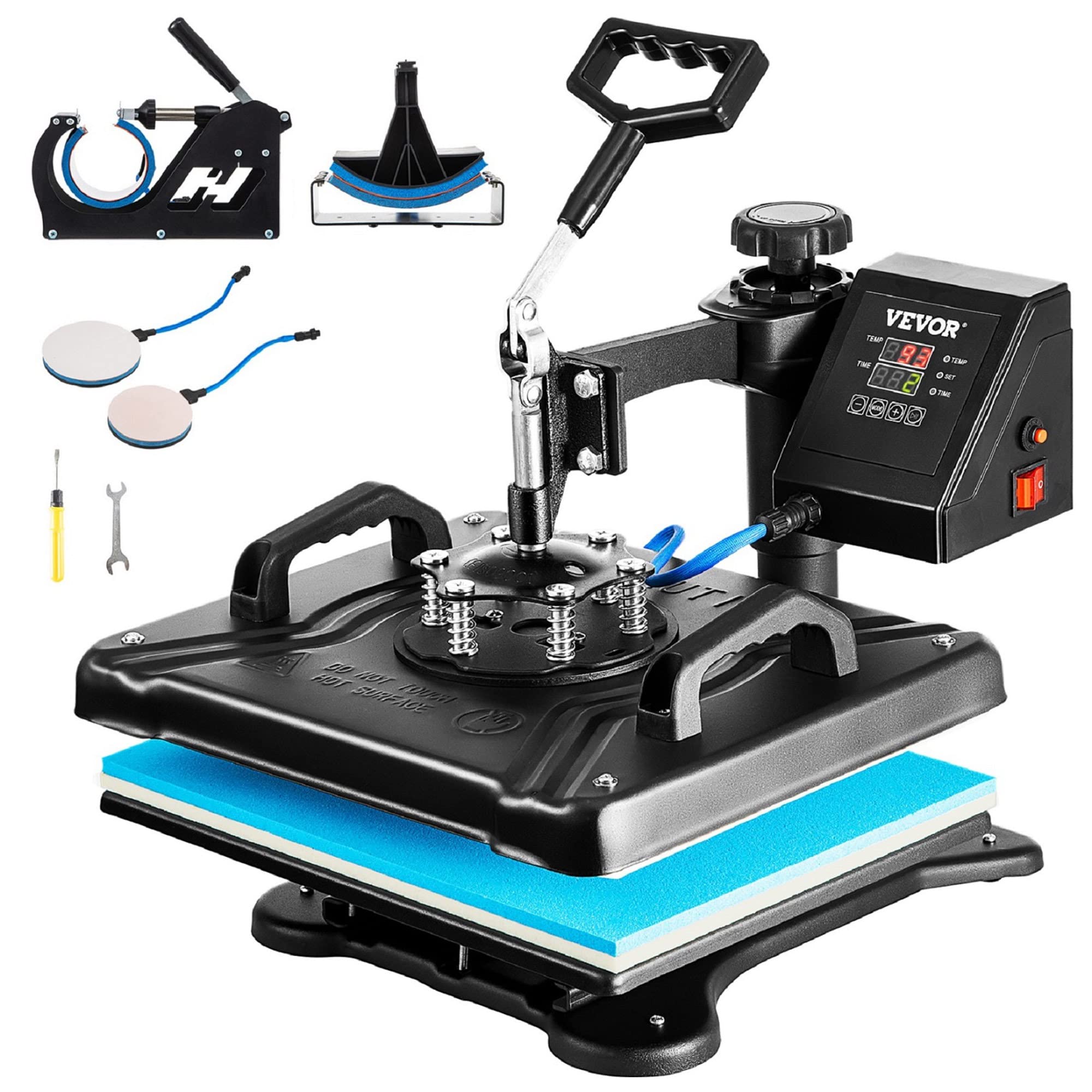 VEVOR 12x15 Inch Digital Heat Press Machine - 5 in 1 Combo Sublimation Press with Uniform Heating & Precise Temperature Control for T-Shirts, Mugs, Caps & Plates | ETL/FCC Certified | Perfect for DIY Craft, Custom Apparel & Small Business Printing
