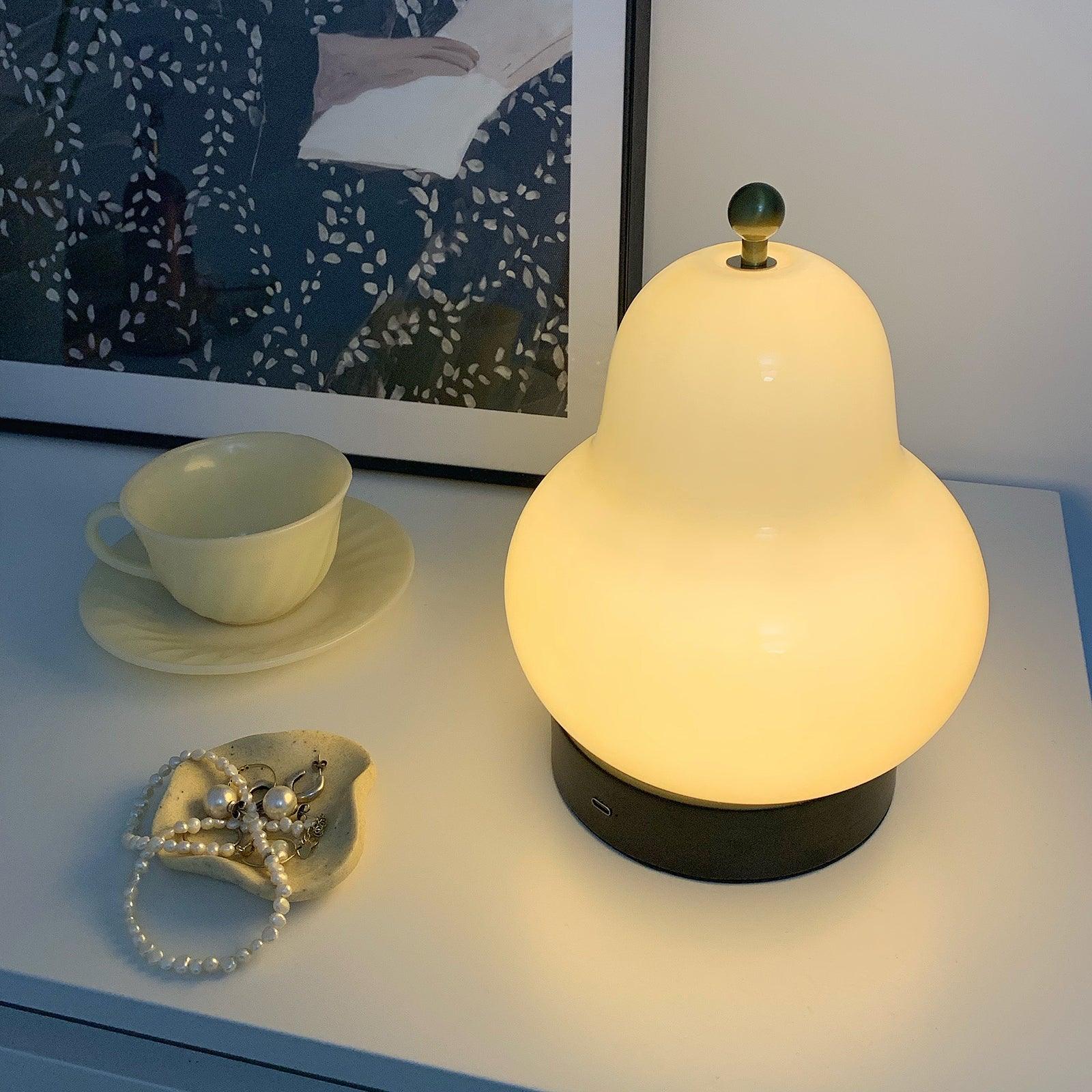 Pear Rechargeable LED Table Lamp with Built-in Battery - Perfect for Bedroom, Office, and Night Reading