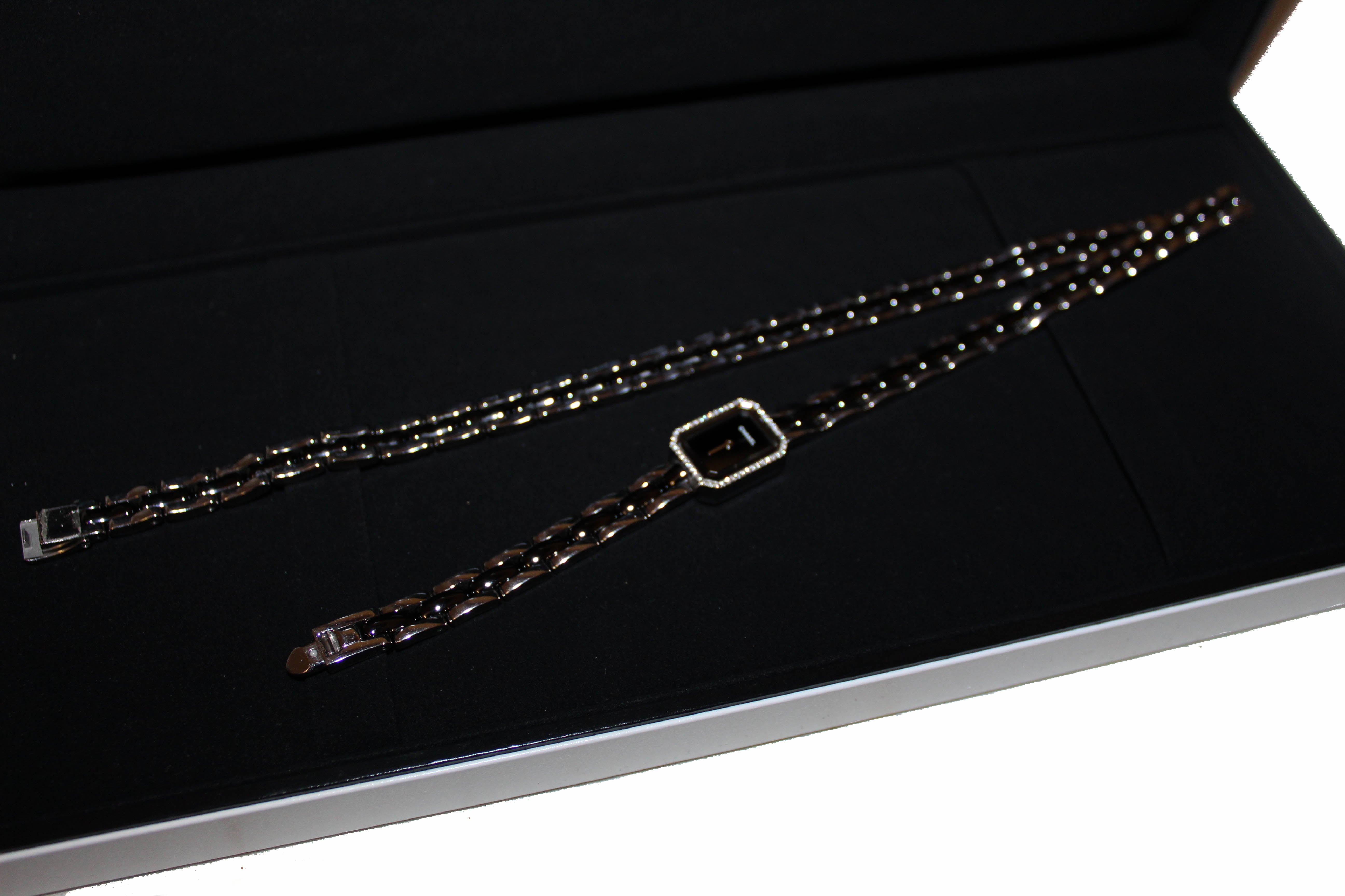 Authentic Chanel Premie're Mini Watch - Triple Row Steel & Black Ceramic with Diamonds | Luxury Women's Watch for Formal Events & Special Occasions