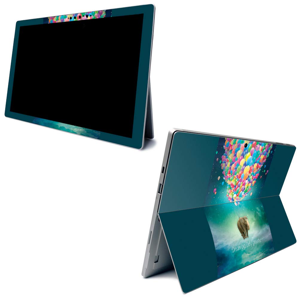 MightySkins Carbon Fiber Skin for Microsoft Surface Pro 7 - Elephant Balloons Design | Textured Protective Cover | Easy to Apply & Remove | Made in USA | Perfect for Work, School & Travel