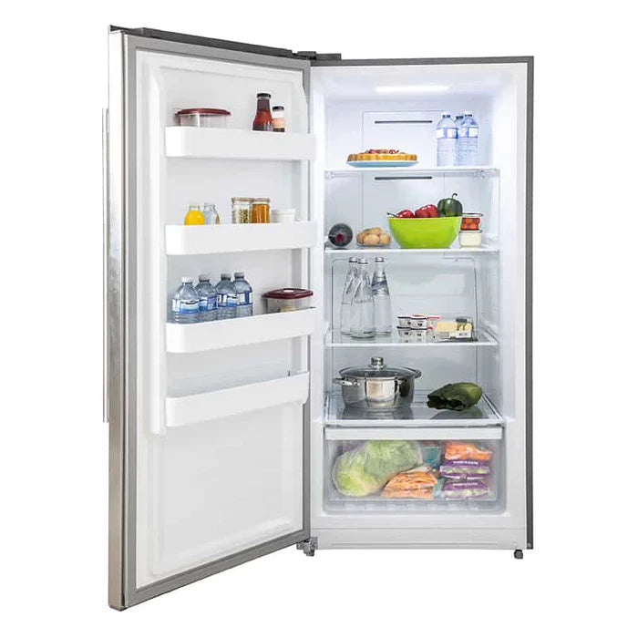 Forno 28 13.8 cu.ft. Professional Dual Combination Refrigerator & Freezer with 4 Grill Trim Kit - Stainless Steel FFFFD1933 28LS - Perfect for Restaurants, Catering & Commercial Kitchens