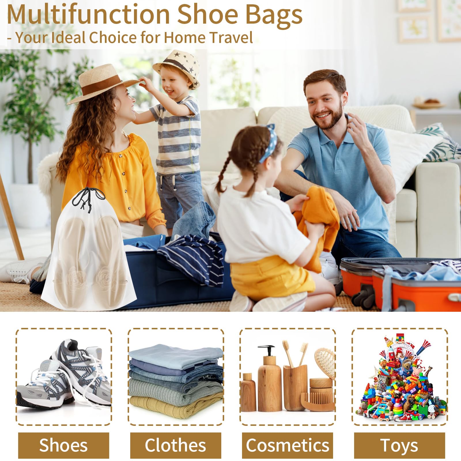 20 Pack Clear Waterproof Travel Shoe Bags - 15.7