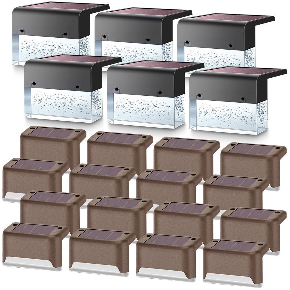 22-Pack Solar Deck Lights for Outdoor Stairs, Patio, Garden & Pathway - Waterproof LED Step Lights with Auto On/Off - Ideal for Backyard, Walkway & Landscape Lighting