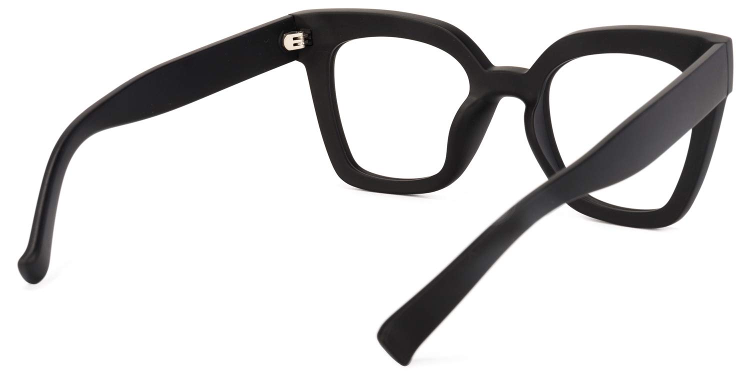 Zeelool Trendy Rectangle Blue Light Blocking Glasses for Women | TR90 Lightweight Eyewear | Computer & Gaming Glasses | VFT0269-03 Black Frame with Clear Lens | Perfect for Office Work & Digital Screen Use