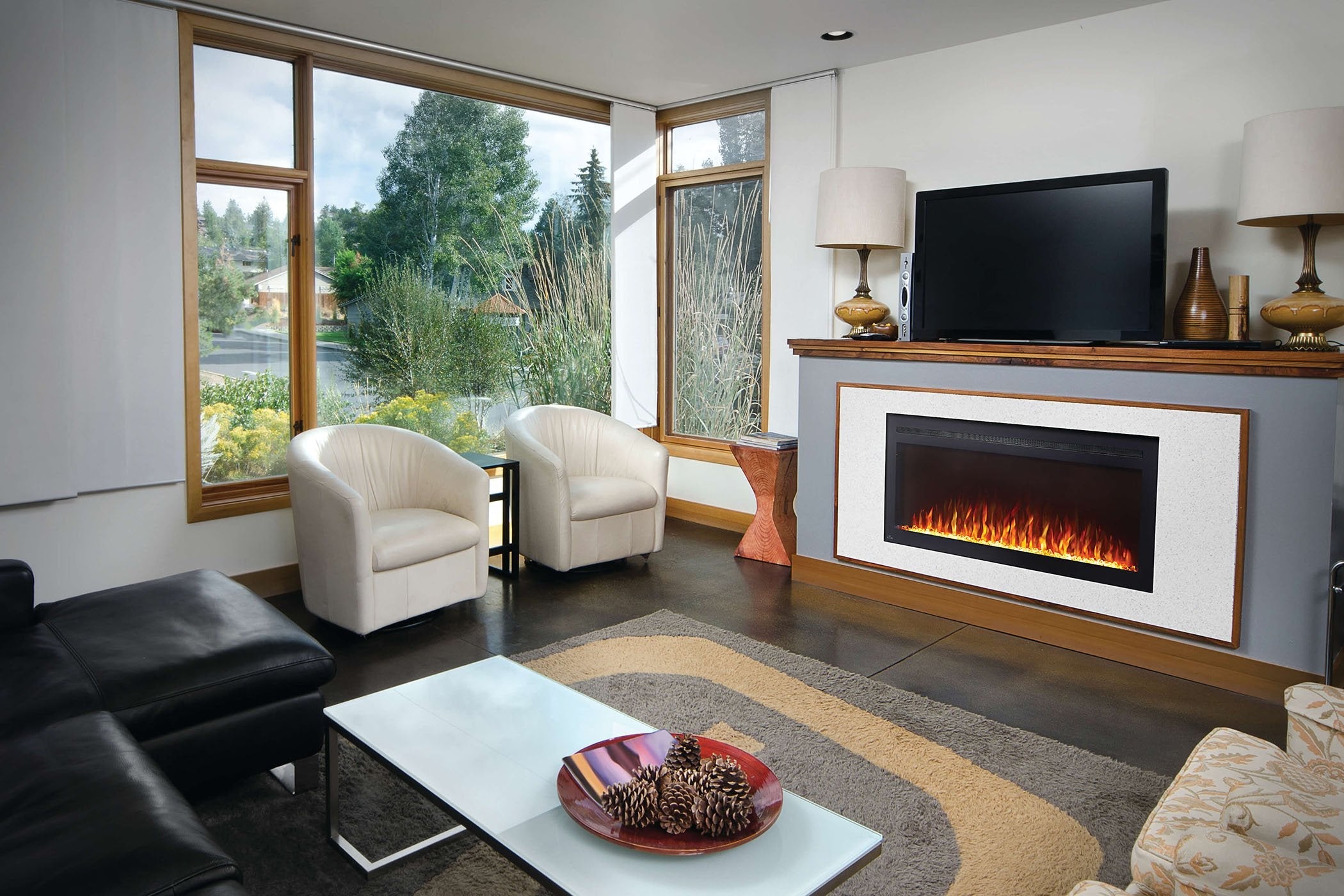Napoleon PurView 42 Inch Wall Mount or Recessed Electric Fireplace - Modern Heating Solution for Living Room, Bedroom & Office Spaces