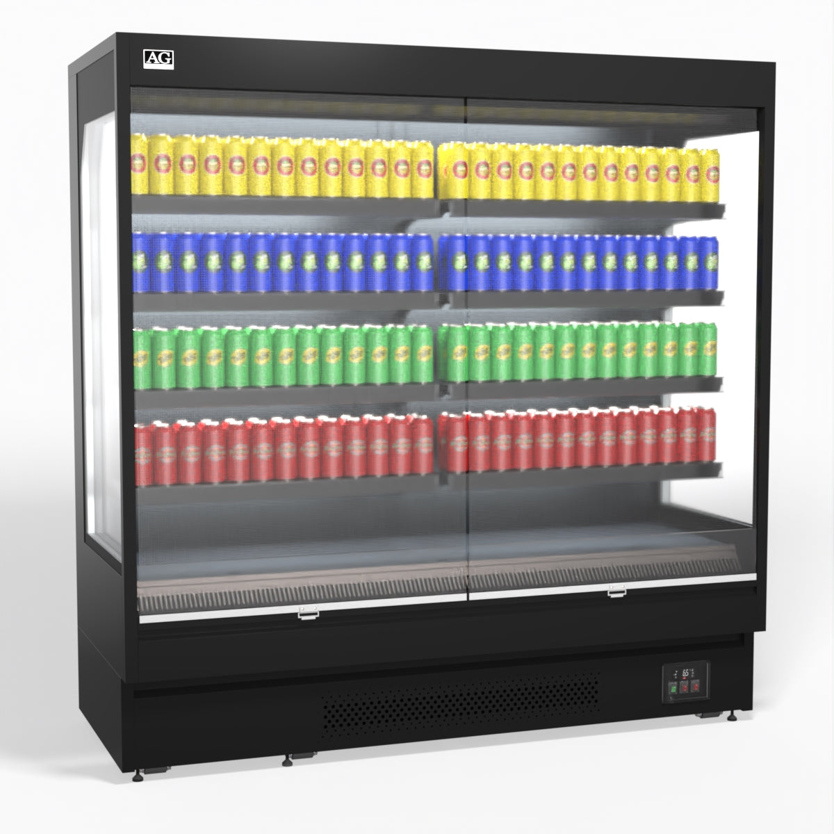AG 1940mm Supermarket Open Multi Deck Showcase Refrigerator - Commercial Display Fridge for Grocery Stores, Convenience Shops & Supermarkets - Perfect for Chilled Food, Beverages & Dairy Products