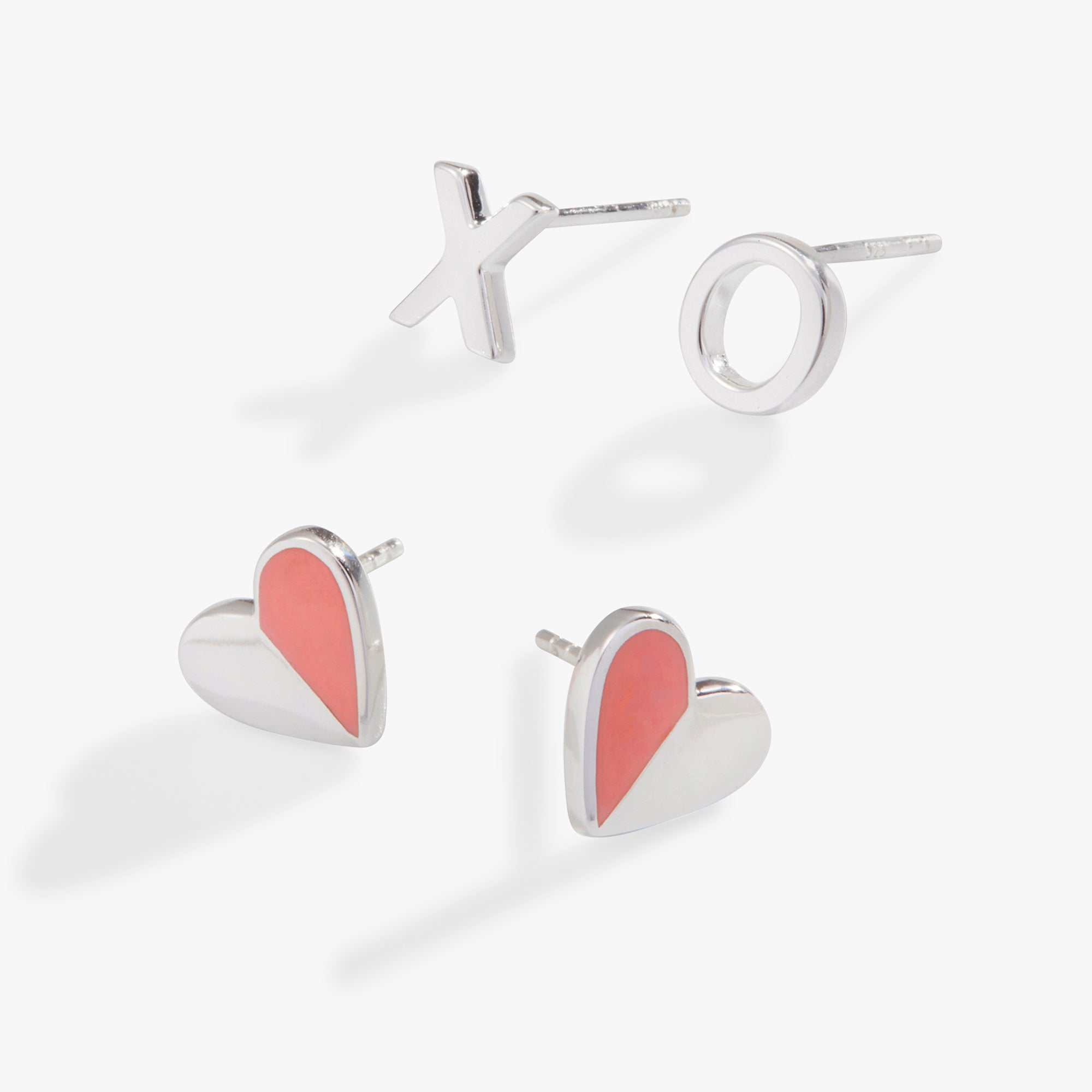 Heart 'XO' Stud Earrings Set of 2 - Valentine's Day Gifts, Anniversary Jewelry for Women - Perfect for Date Night & Romantic Occasions
