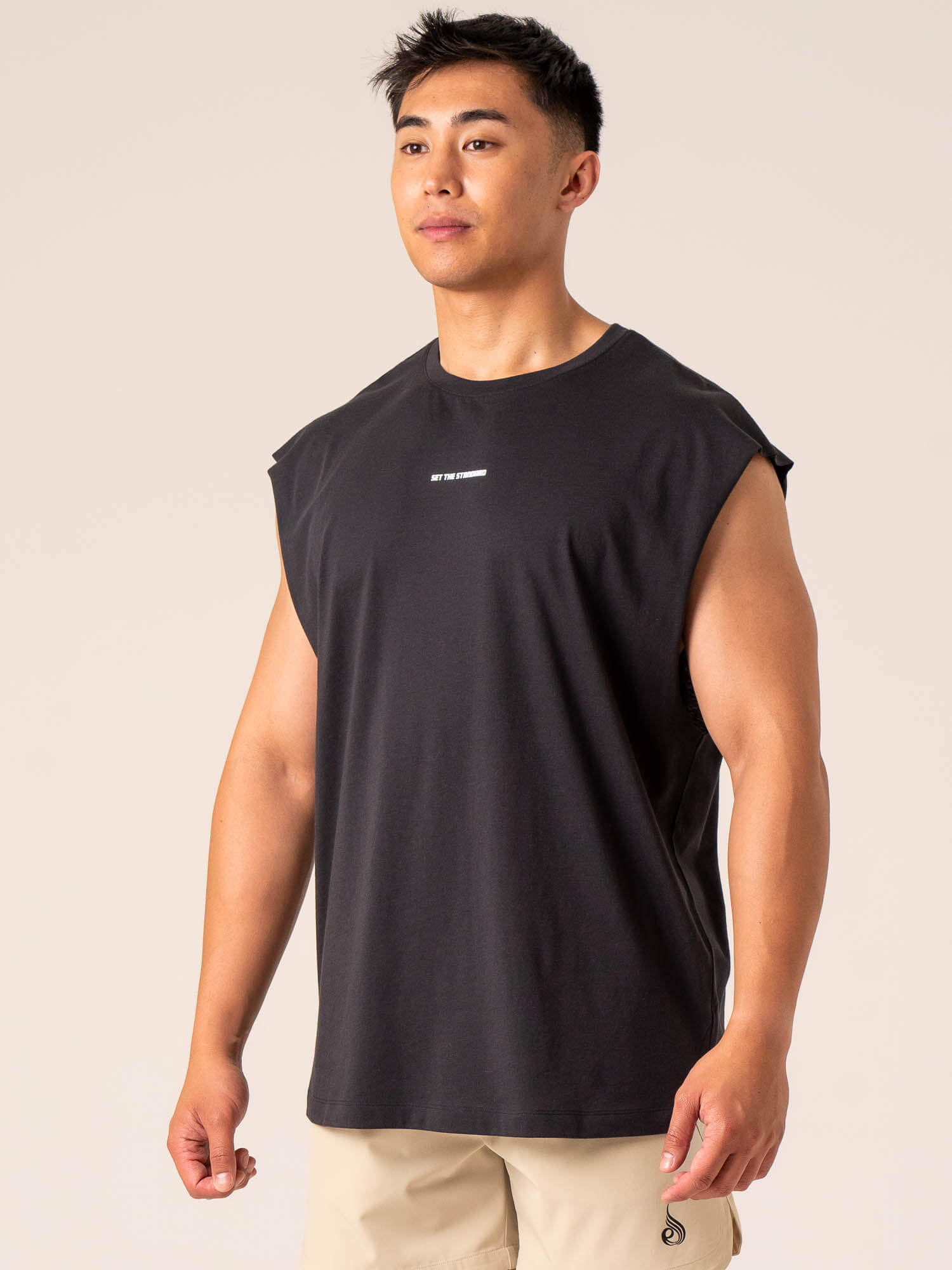 Emerge Muscle Tank Top for Women - Faded Black Workout Shirt | Gym, Yoga & Running Activewear