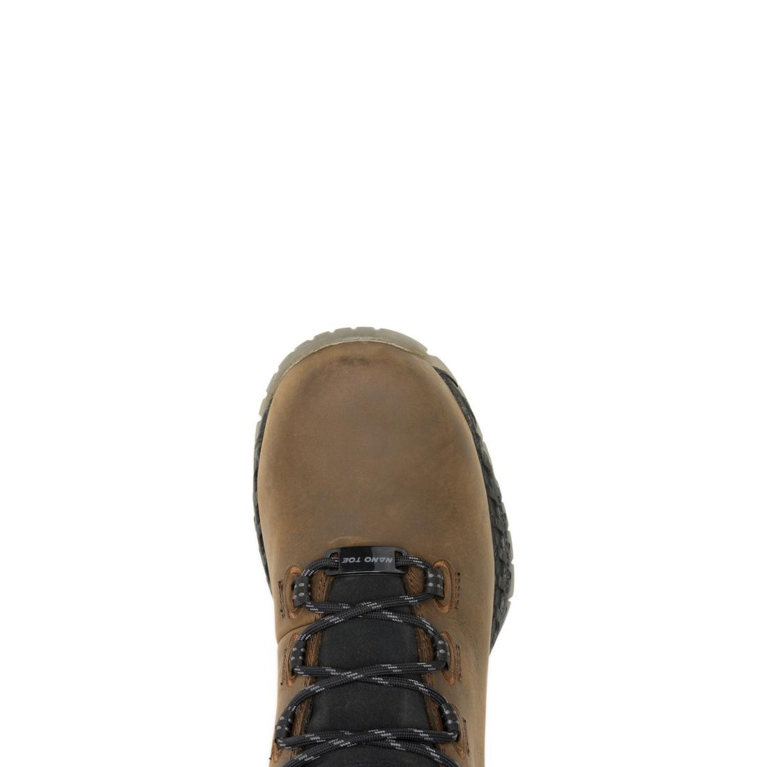 I-90 Rush Max Waterproof Soft Toe Work Boots for Men - Dark Brown Safety Shoes for Construction, Hiking & Outdoor Work - Slip Resistant & Comfortable