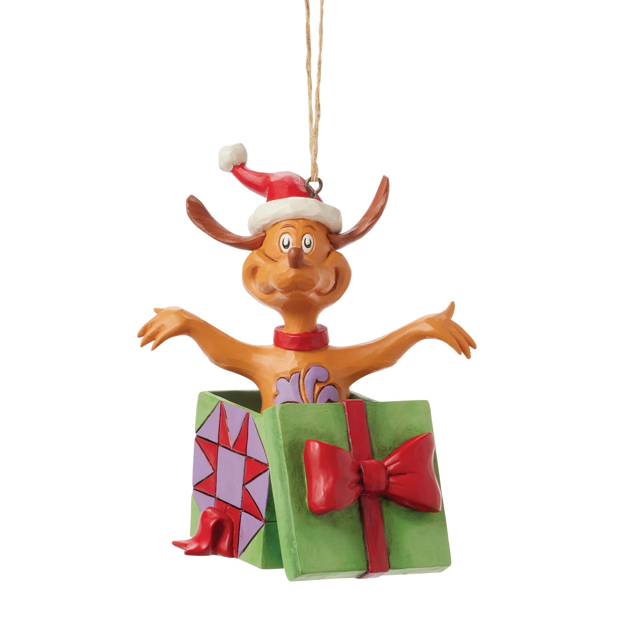 Max in Present Ornament - Elegant Christmas Gift Box for Holiday Decorations | Perfect for Tree Decor, Home & Office Festive Decor