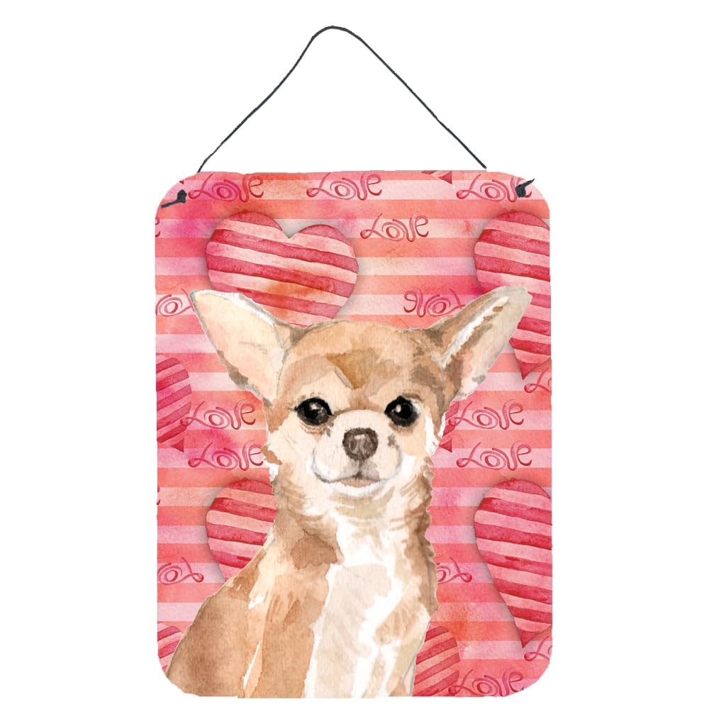 Chihuahua Love Wall Decor - Aluminum Metal Sign for Kitchen, Bar, Bathroom & Front Door - 12x16 Inch Multicolor Hanging Plaque - Perfect for Pet Lovers & Home Decor
