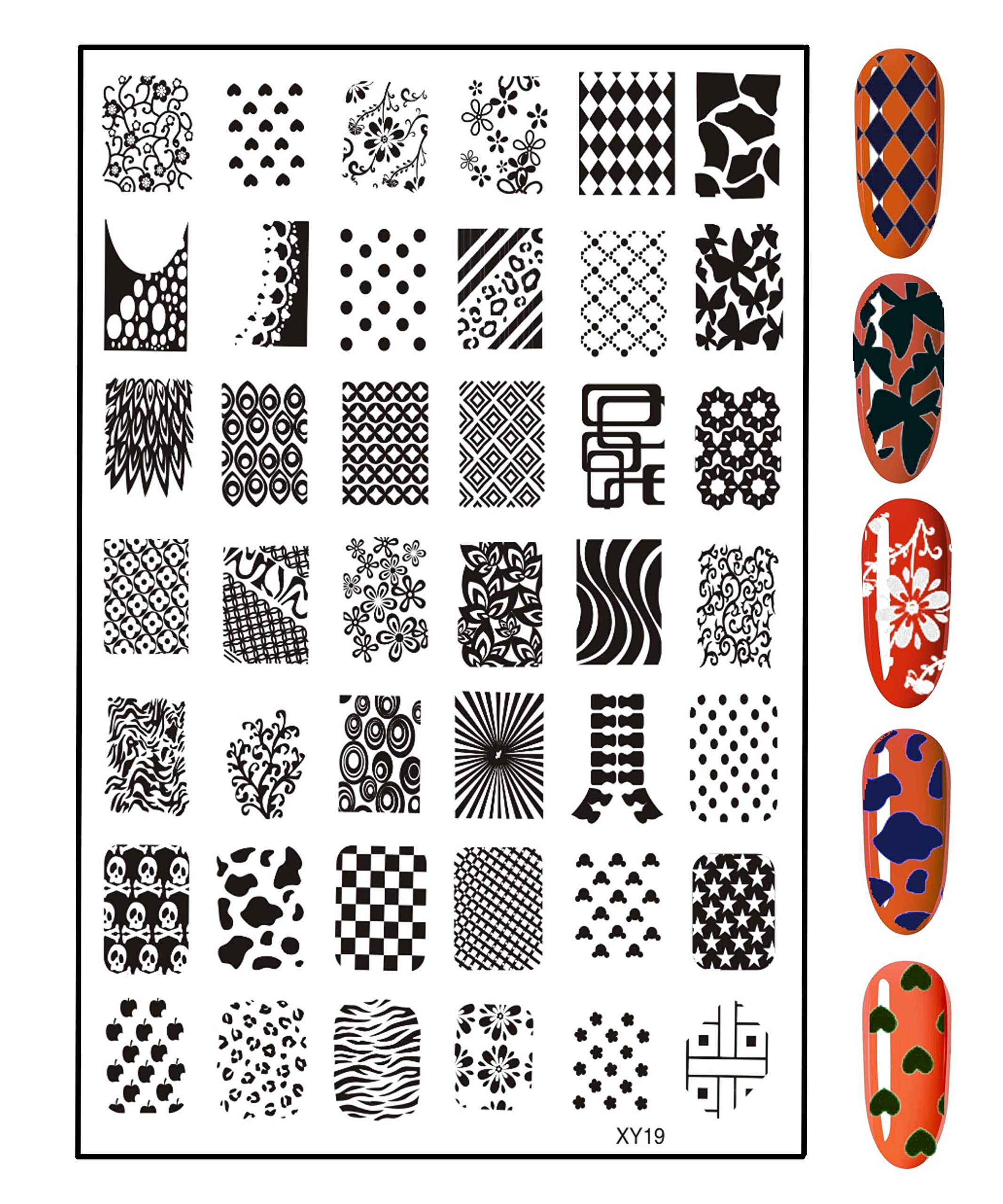 RoyalKart Nail Art Kit - 3 Stainless Steel Stamping Plates, Stamper & Scraper for DIY Nail Designs | Multicolor Nail Polish Accessories | Perfect for Home Manicures, Salon Use & Gift Giving