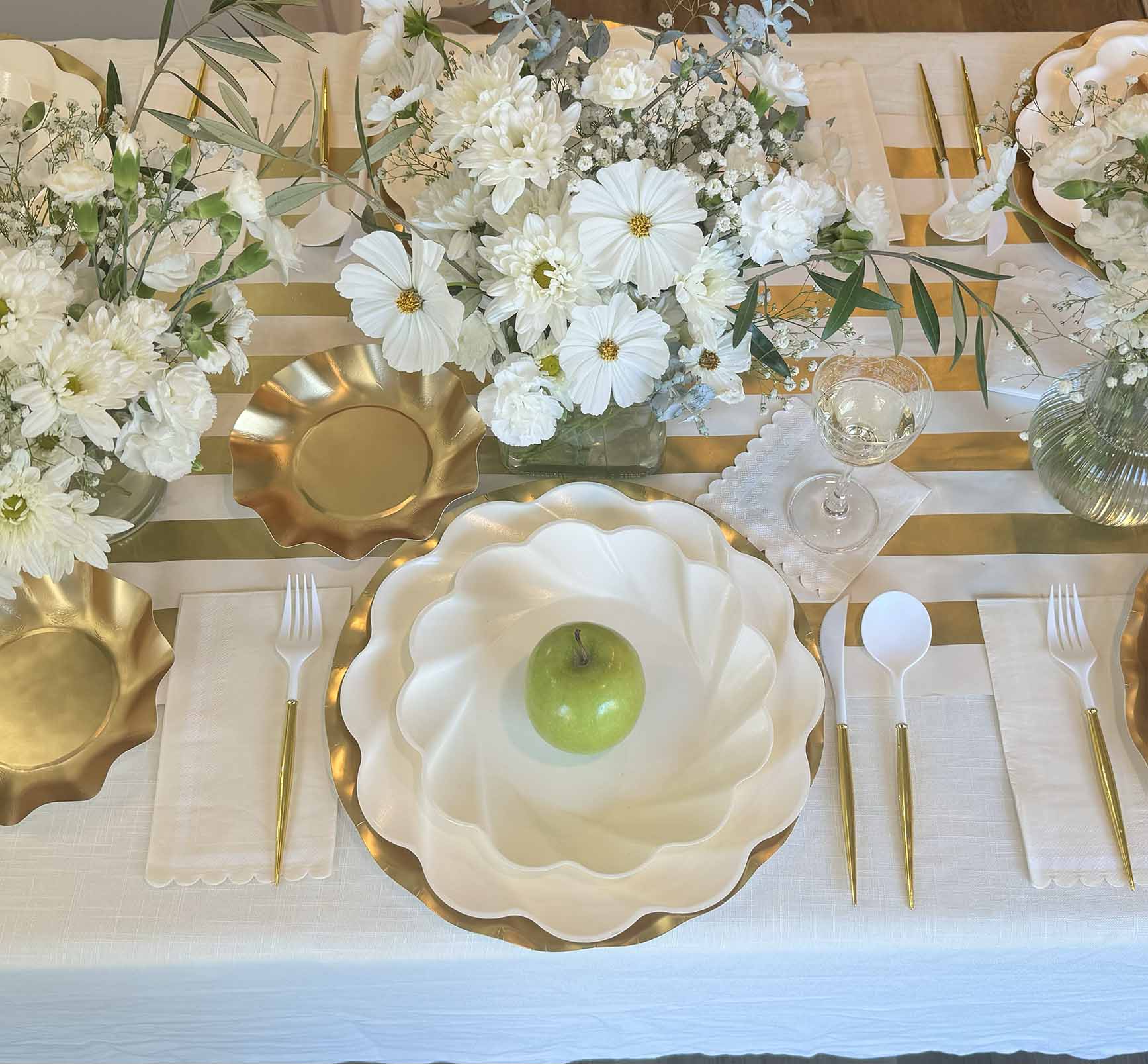 Elegant Cream & Gold Sukkot Tablescape Set - Premium Holiday Table Decor for Jewish Festivals & Celebrations - Perfect for Sukkot Dinners, Family Gatherings & Special Occasions