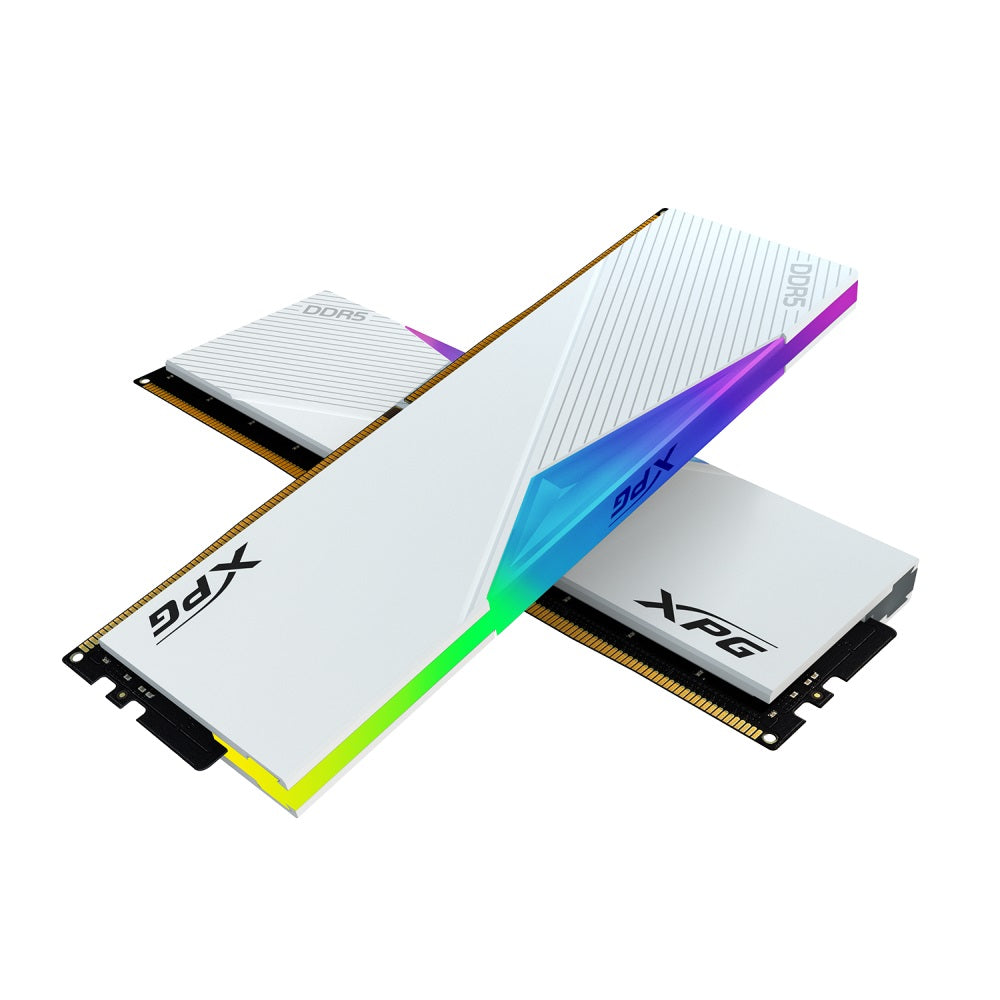 Adata XPG Lancer RGB DDR5 6000MHz CL30 64GB (2x32GB) White Gaming RAM - XMP/EXPO Ready for PC Builds, Streaming & High-Performance Computing