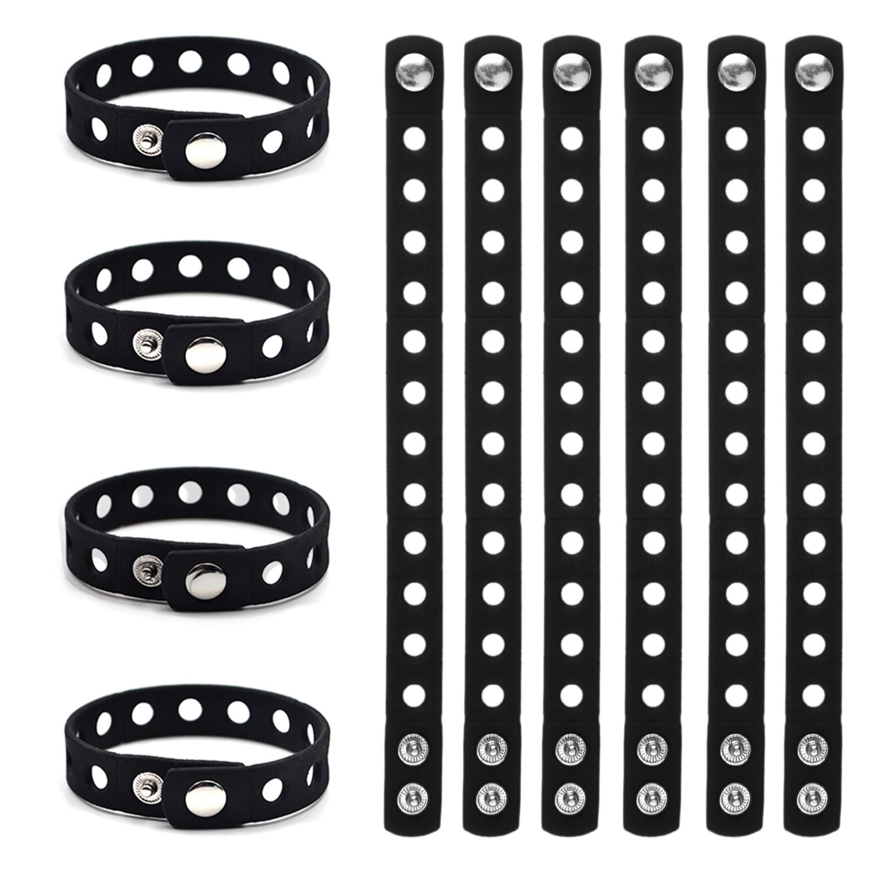 10 Pack Adjustable Silicone Bracelets for Shoes - Colorful Rubber Wristbands for Adults & Teens - Perfect for Shoe Charms, Fashion Accessories, and Sports Events