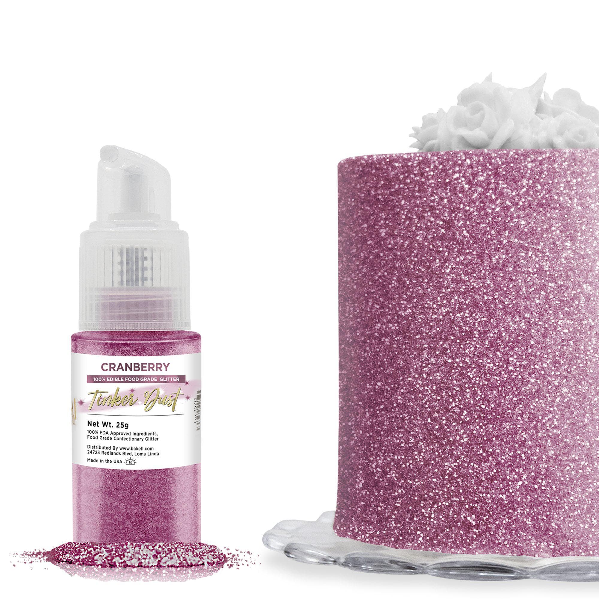 Private Label Cranberry Tinker Dust® Glitter Spray Pump - Bulk Case for DIY Crafts, Party Decorations, Nail Art & Cosmetics