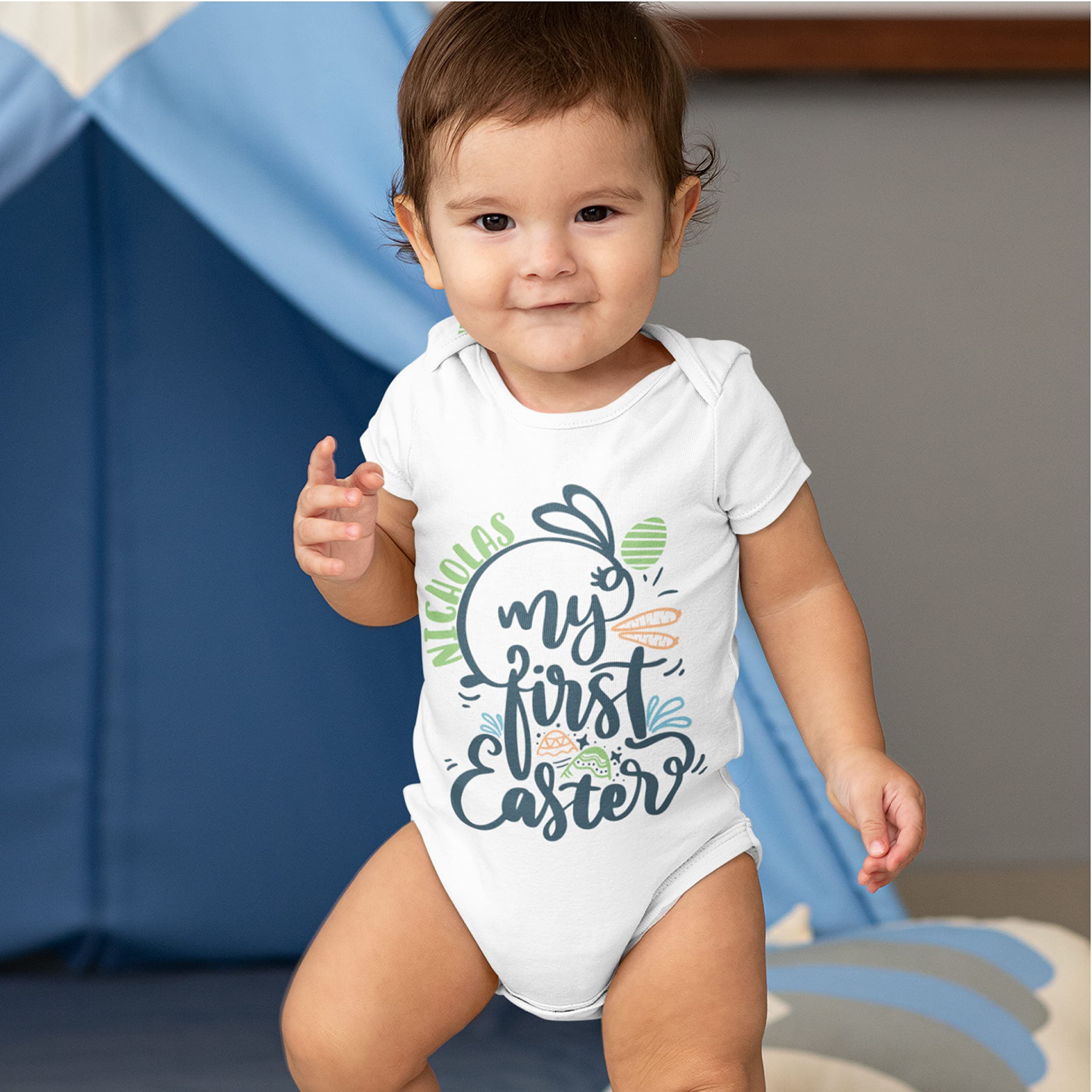 My First Easter Baby Outfit - 7 Adorable Designs for Newborn Boys & Girls - Personalized 1st Easter Onesie & Bodysuit - Perfect for Easter Photos, Church Visits & Family Gatherings
