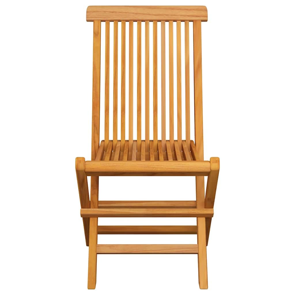 vidaXL 4-Piece Patio Chairs Set - Outdoor Folding Chairs with Cushions, Teak Wood Bistro Chairs for Patio, Poolside, Garden, Porch & Backyard - Perfect for Outdoor Dining, Relaxation & Entertaining