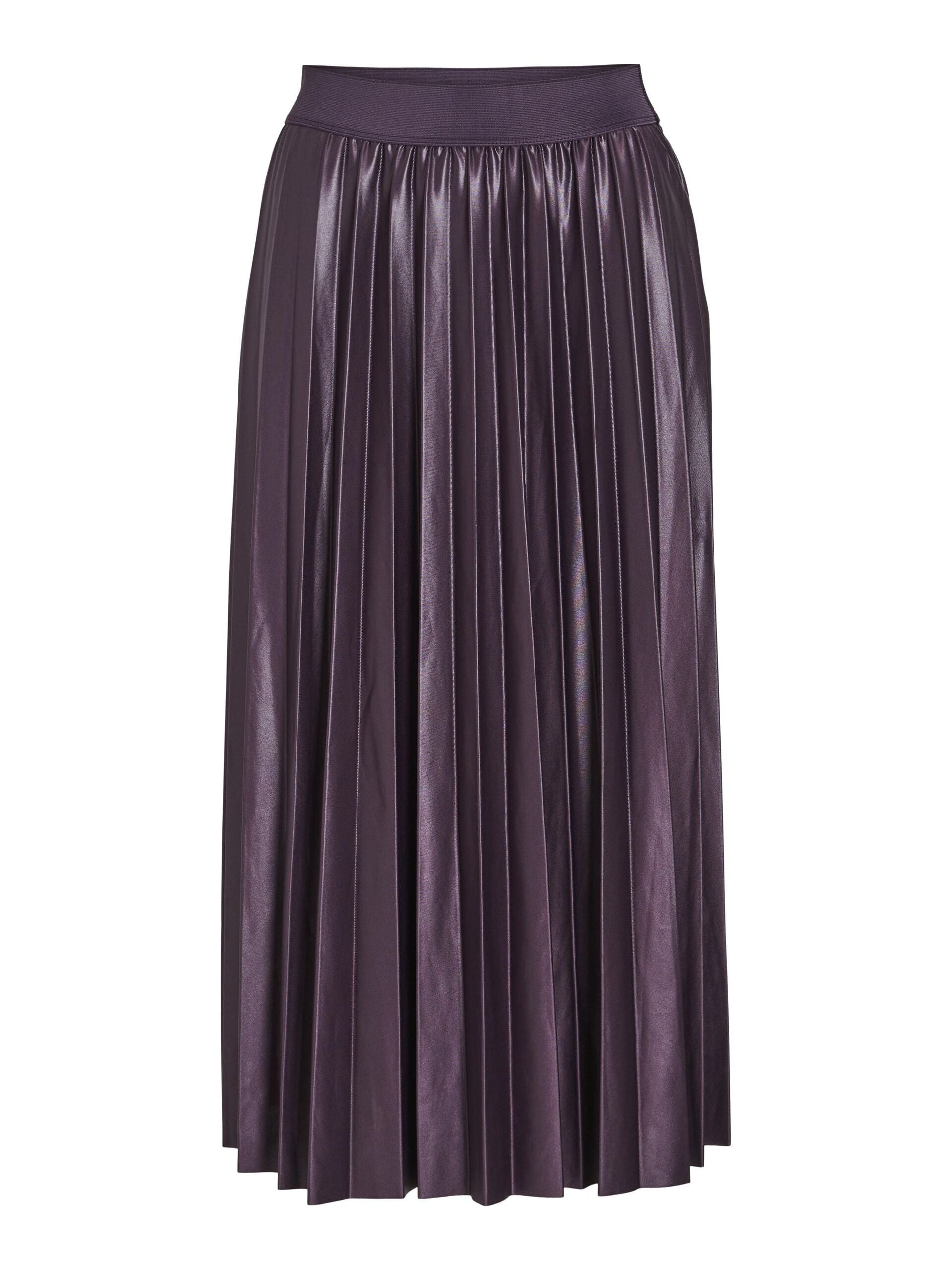 Andrea Pleated Skirt for Women - Elegant Midi Skirt with Flowy Pleats in Plum Perfect Color - Perfect for Office Wear, Date Nights & Special Occasions