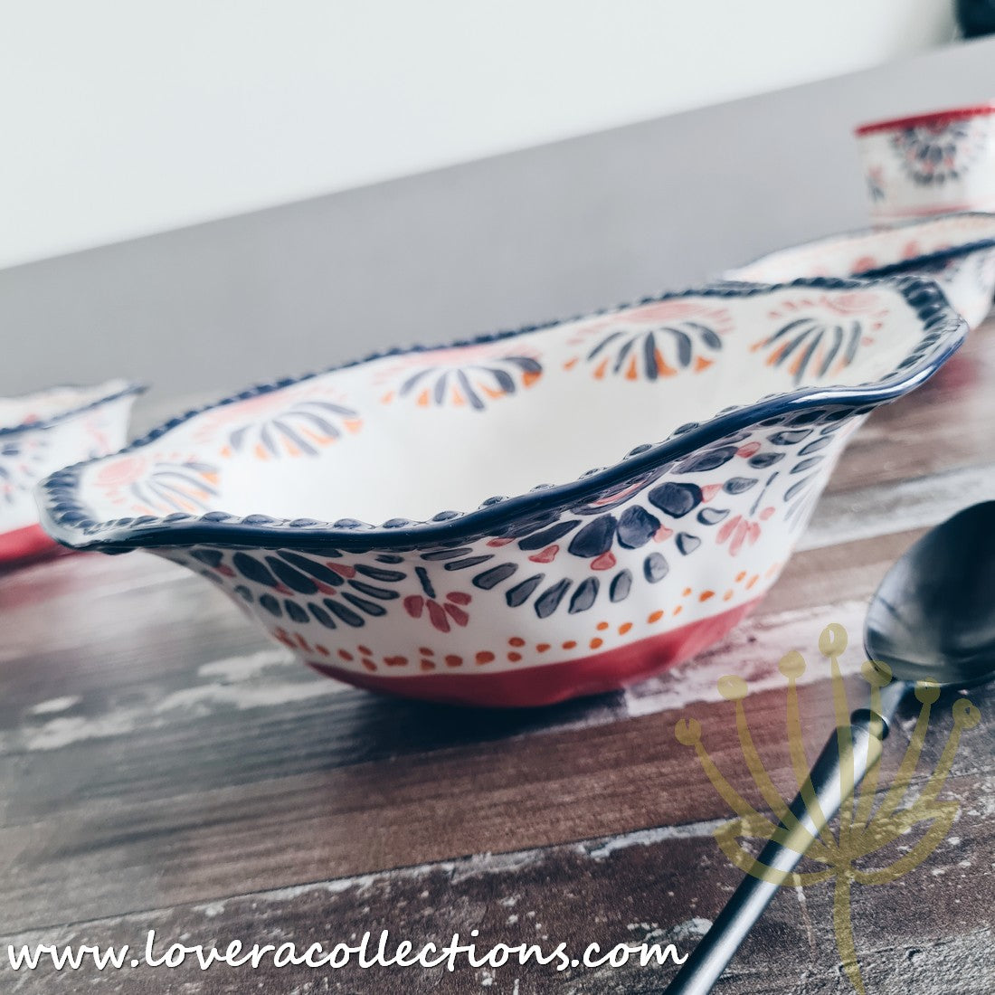 Afrocentric Red Dinnerware & Serveware Set - Elegant African-Inspired Plates, Bowls & Serving Dishes for Stylish Dining & Entertaining | Perfect for Dinner Parties, Holidays & Cultural Celebrations
