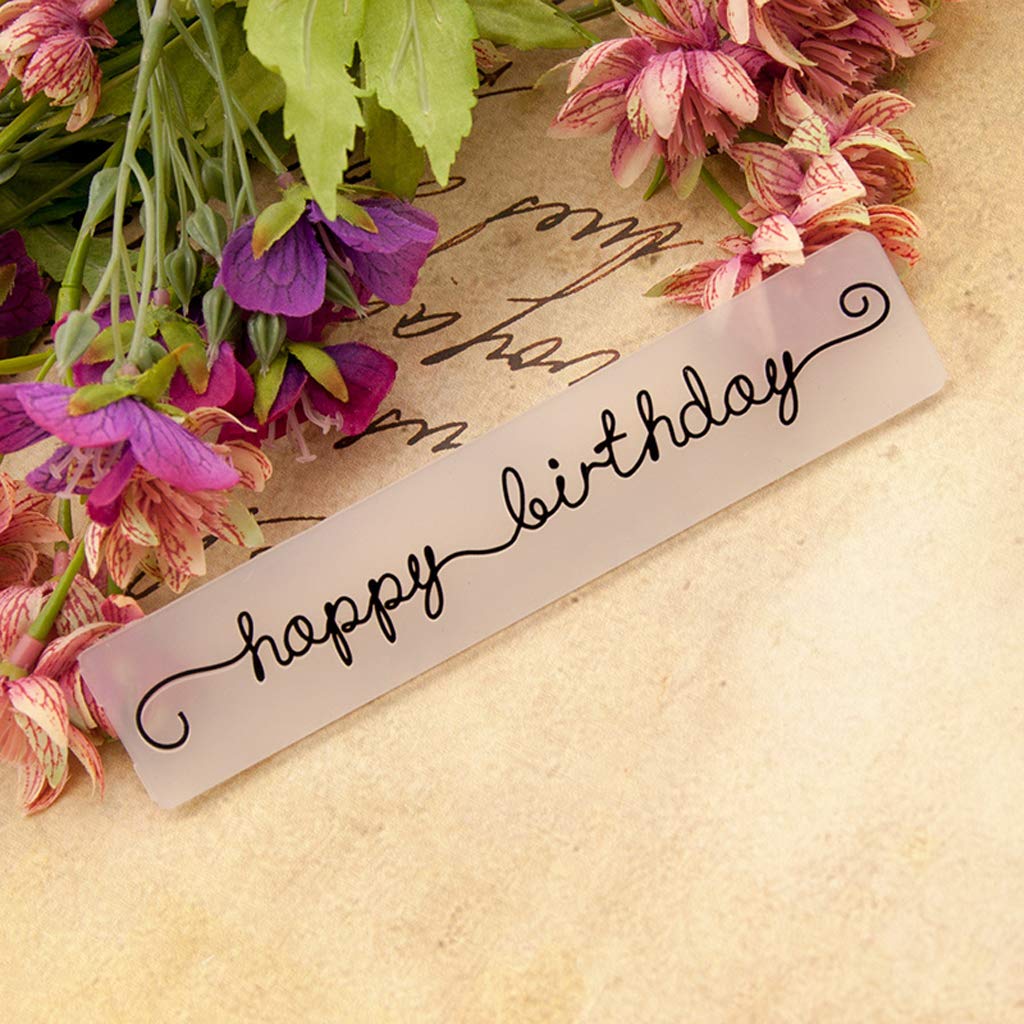 BUZHI Crafts Happy Birthday Embossing Folder - Plastic Scrapbooking Die for DIY Paper Crafts & Card Making | Perfect for Greeting Cards, Invitations, and Memory Albums