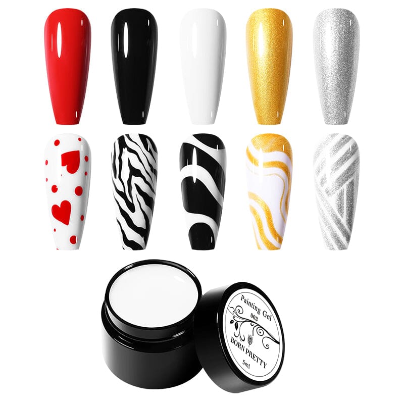 2 in 1 Painting Gel 5ml - Dual Purpose Nail Art & Manicure Kit for DIY Nail Designs at Home or Salon Use