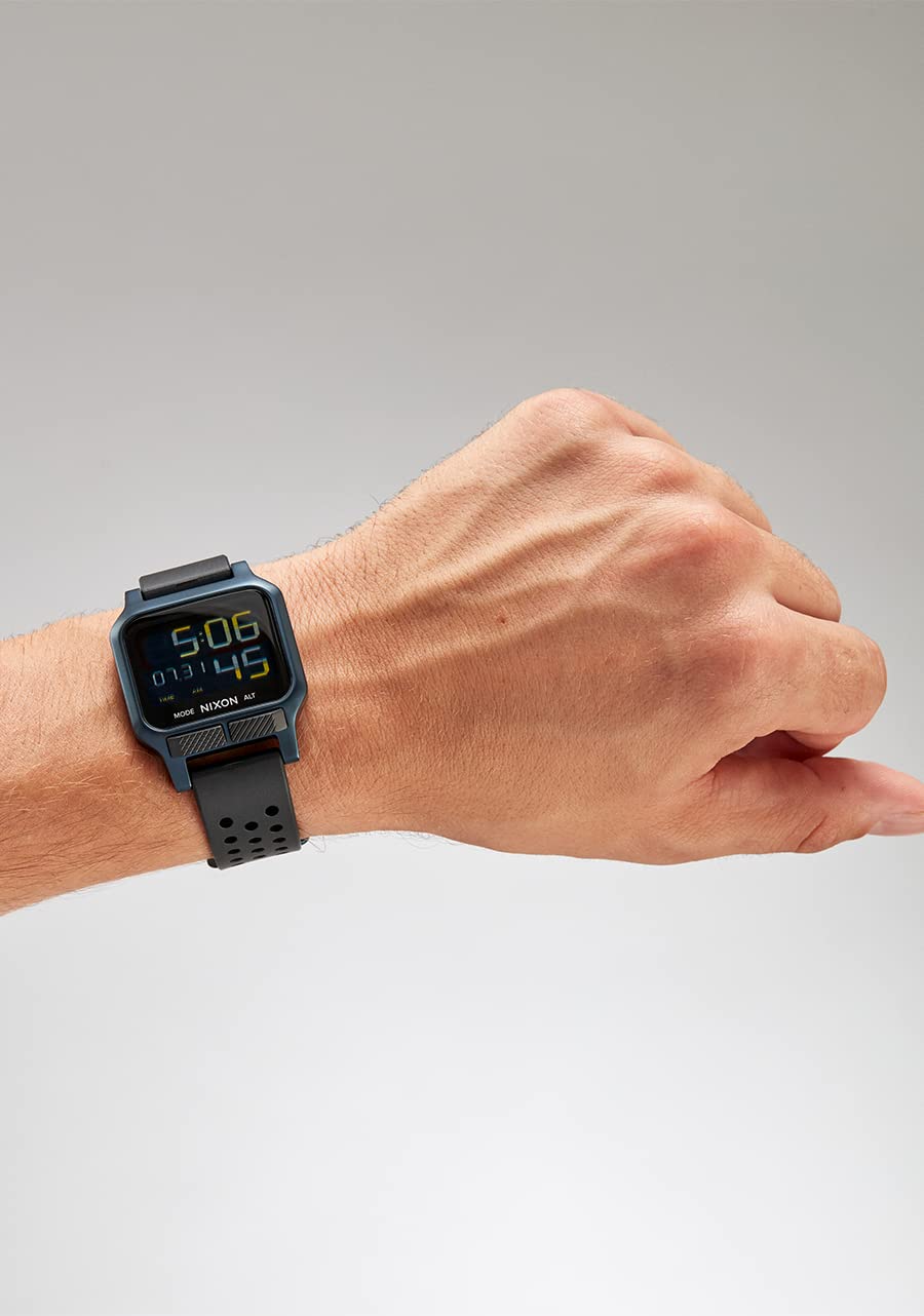 NIXON Heat A1320 Digital Sports Watch for Men & Women - Ultra Thin Lightweight Design, 38mm LCD Display, 20mm PU Band - 100M Water Resistant for Swimming, Running & Workouts - Perfect for Gym, Outdoor Activities & Daily Wear