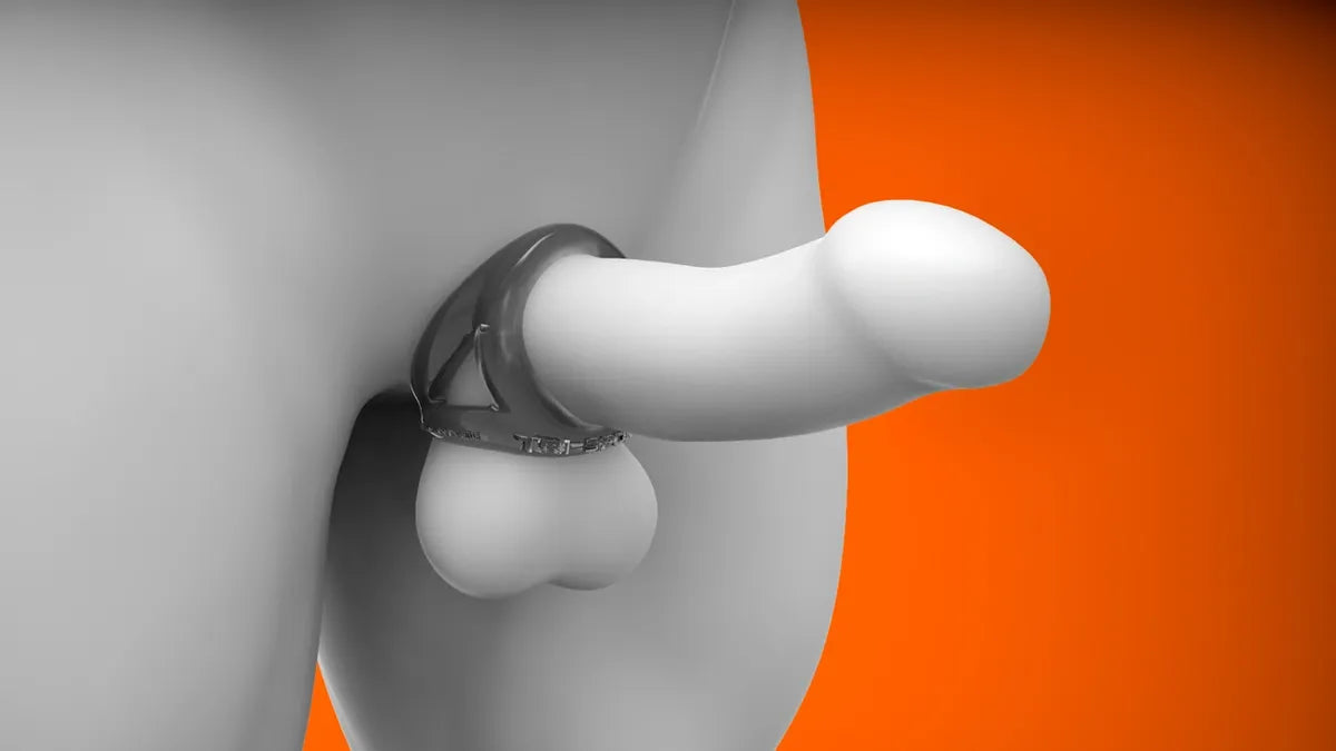 Oxballs Tri Sport Cock Ring - Clear Silicone Stretchy Penis Ring for Enhanced Erections & Pleasure - Perfect for Couples Play, Solo Use & BDSM Scenes