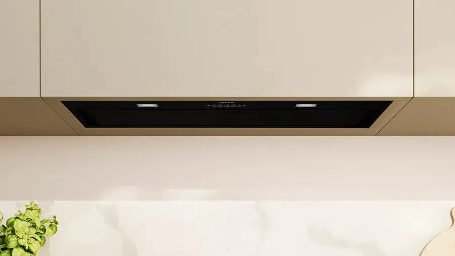 Neff 86cm Integrated Rangehood Black N90 D86NPC1S0A - Powerful Kitchen Extractor Fan for Modern Homes | Perfect for Open Plan Kitchens & Cooking Spaces