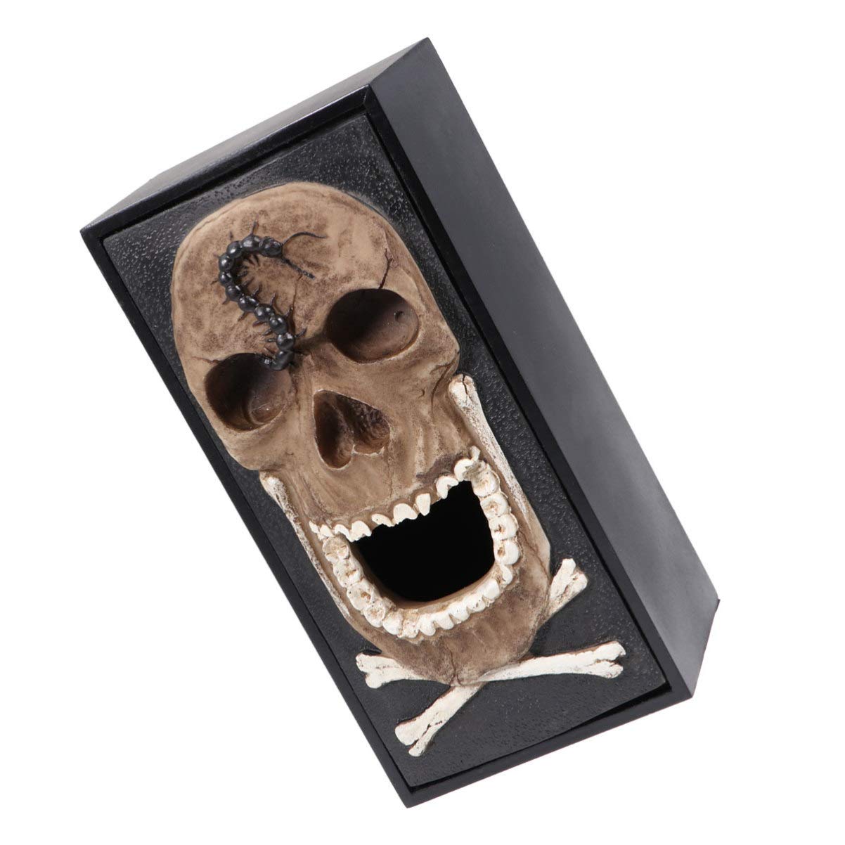BESPORTBLE Skull Tissue Box Holder - Easter Island Inspired Paper Towel Dispenser for Bathroom & Home Decor - Perfect for Halloween, Gothic, and Themed Party Decorations