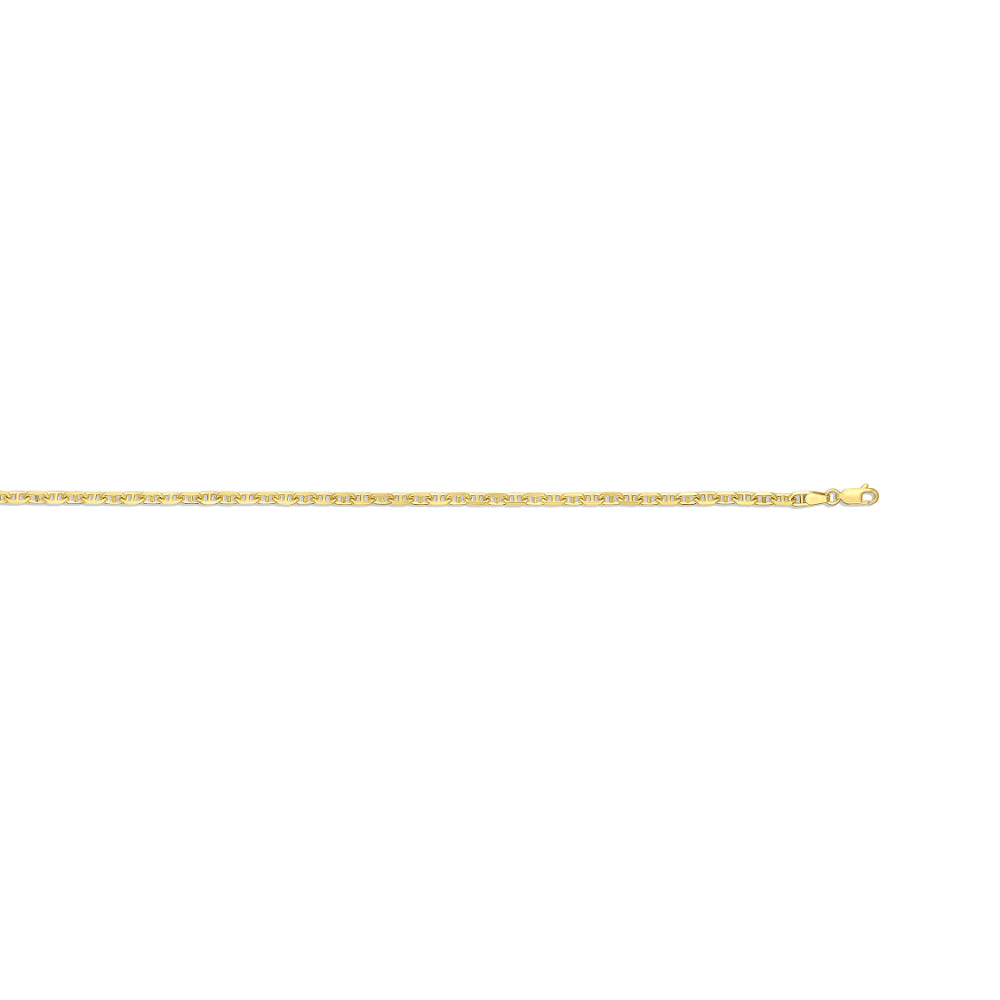 14K Gold Alternating Marine Link Chain Necklace - 22 Inch Dainty & Elegant Jewelry for Women - Perfect for Everyday Wear, Layering & Special Occasions