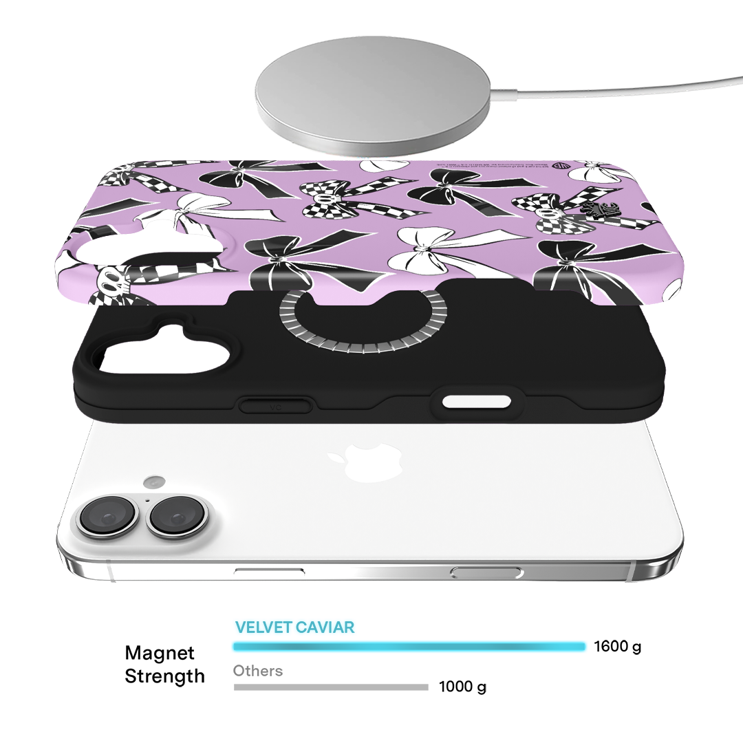 Beetlejuice Bows Design iPhone Case - Stylish & Protective Phone Cover for iPhone 13/14/15 Pro Max - Perfect for Halloween, Cosplay & Movie Fans