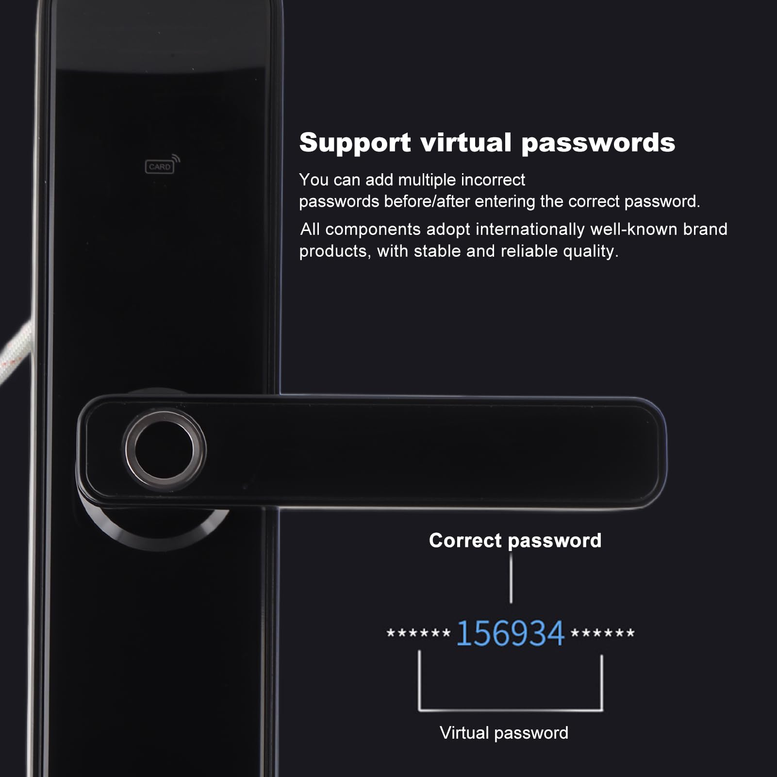 4-in-1 Smart Door Lock - Fingerprint, Key Card, Password & Mechanical Key Entry - Home Security Anti-Theft Electronic Keyless Lock for Apartments, Houses & Offices