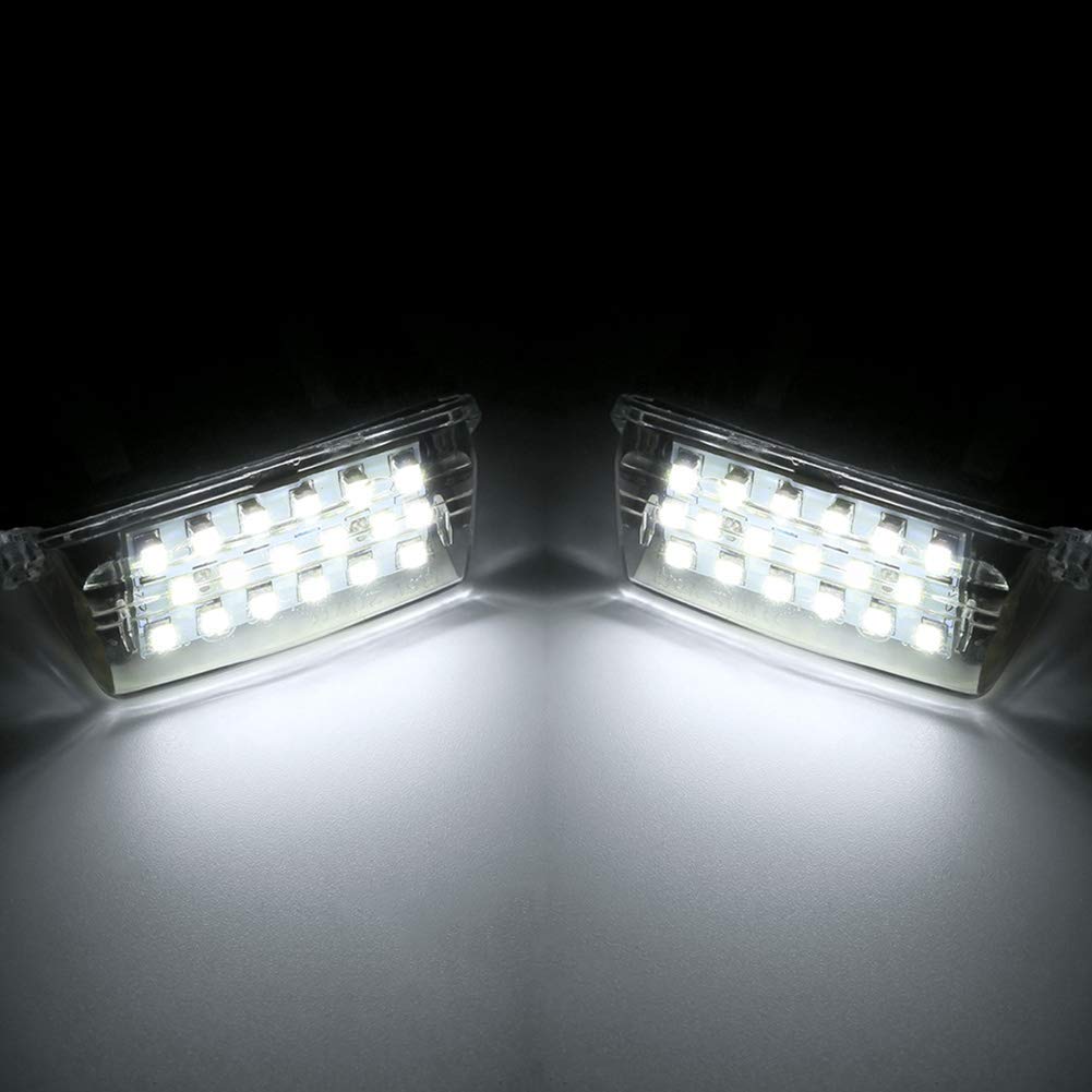 Gempro 2Pcs LED License Plate Light Lamp Assembly for Toyota Camry Yaris Highlander Prius C Avalon - 18SMD Xenon White LED Lights - Bright & Durable Replacement - Perfect for Night Driving & Enhanced Vehicle Appearance