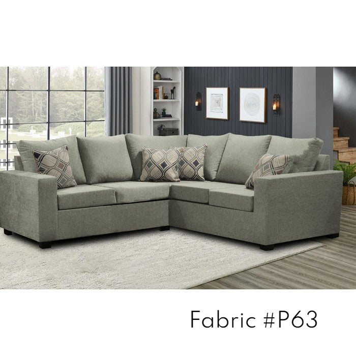 Premium Canadian-Made 2x2 Sectional Sofa with 17 Fabric Choices - Perfect for Living Rooms, Family Gatherings & Cozy Home Decor