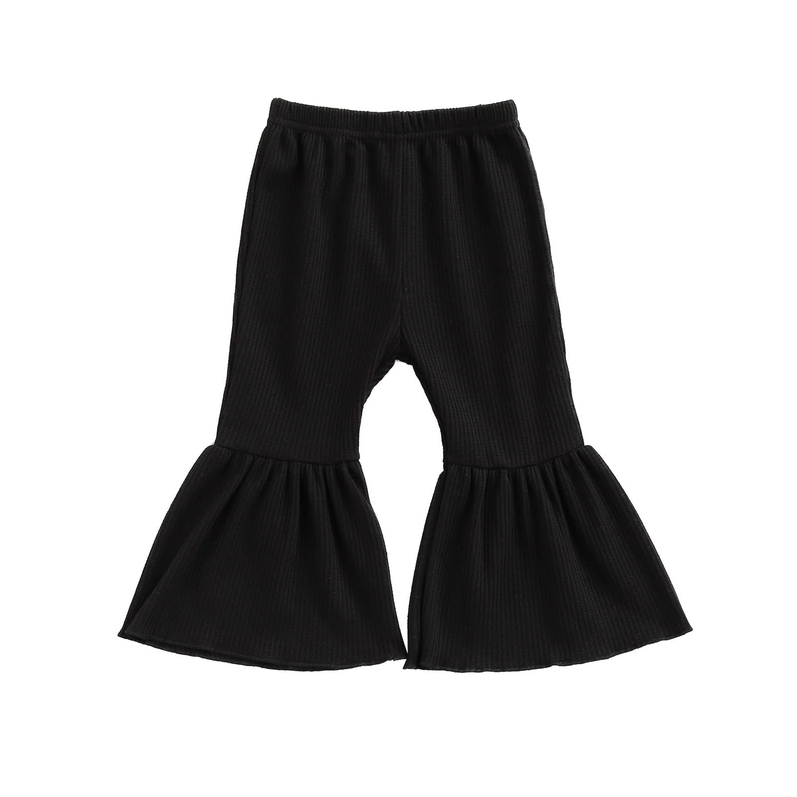 Toddler Bell Bottom Pants for Baby Girls - Soft Ruffle Leggings & Flare Trousers | Playtime, Daycare & Photo Outfits