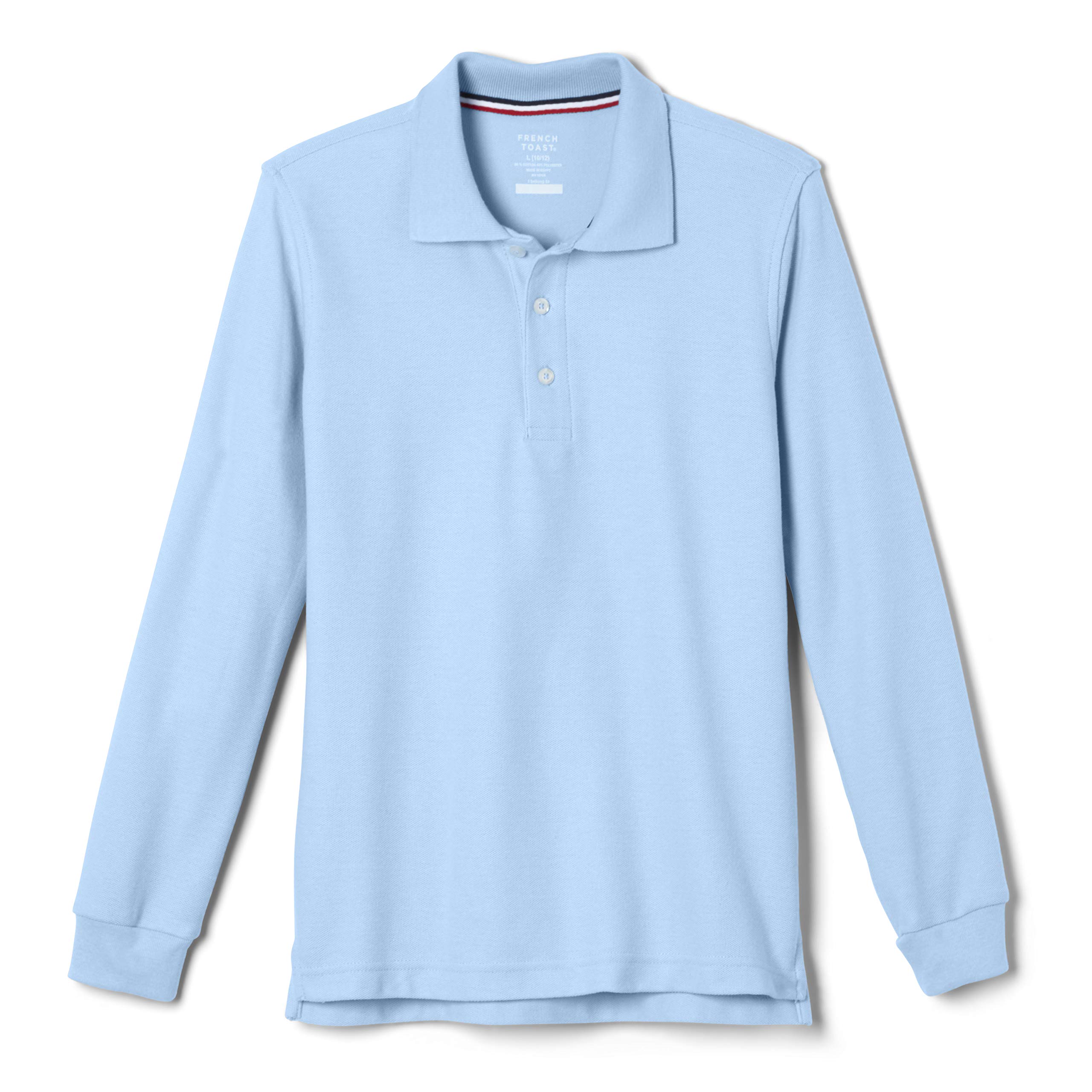 French Toast Pique Polo School Uniform Shirt - Long Sleeve Button Down Oxford Shirt for Boys & Girls - Perfect for School Days, Dress Codes & Formal Occasions