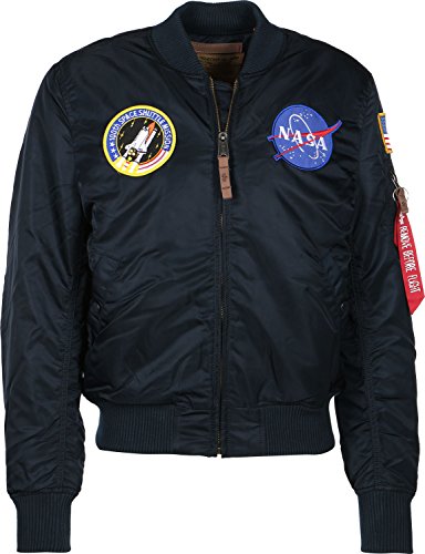 Alpha Industries MA-1 VF Men's NASA Bomber Jacket - Size XXXL - 07 Rep Blue - Military Flight Jacket for Men - Stylish Outerwear for Aviation Enthusiasts & Streetwear Fashion