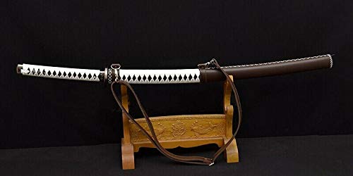 Walking Dead Michonne's Katana Sword - Authentic Damascus Folded Steel Blade for Zombie Apocalypse Survival & Cosplay