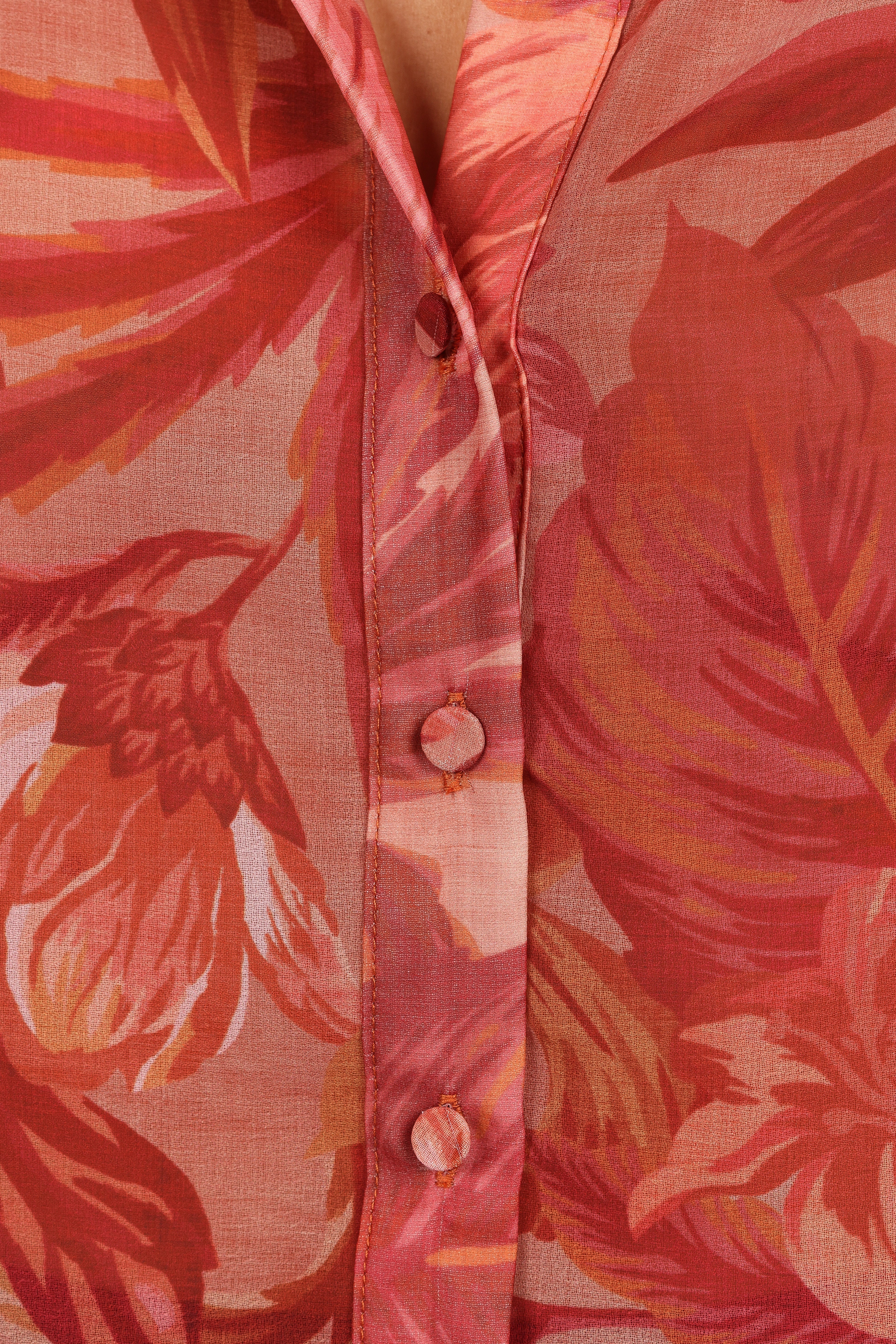 Fleetwood Blouse - Stylish Tropical Print Women's Top for Summer Beach Vacation & Casual Outings