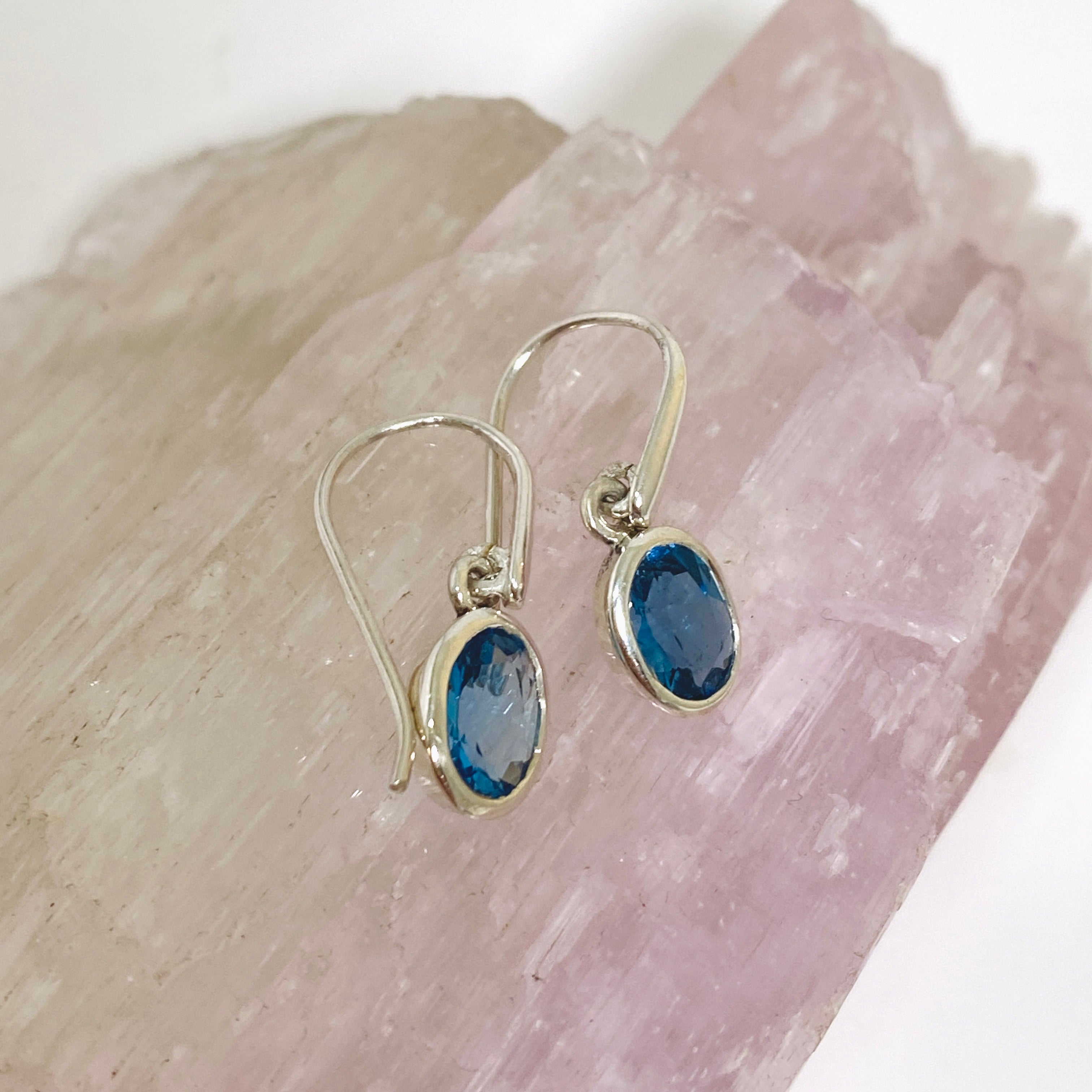 London Blue Topaz Oval Faceted Earrings for Women - 925 Sterling Silver Dangle Earrings - Elegant Jewelry Gift for Birthday, Anniversary & Valentine's Day - Perfect for Parties, Weddings & Special Occasions