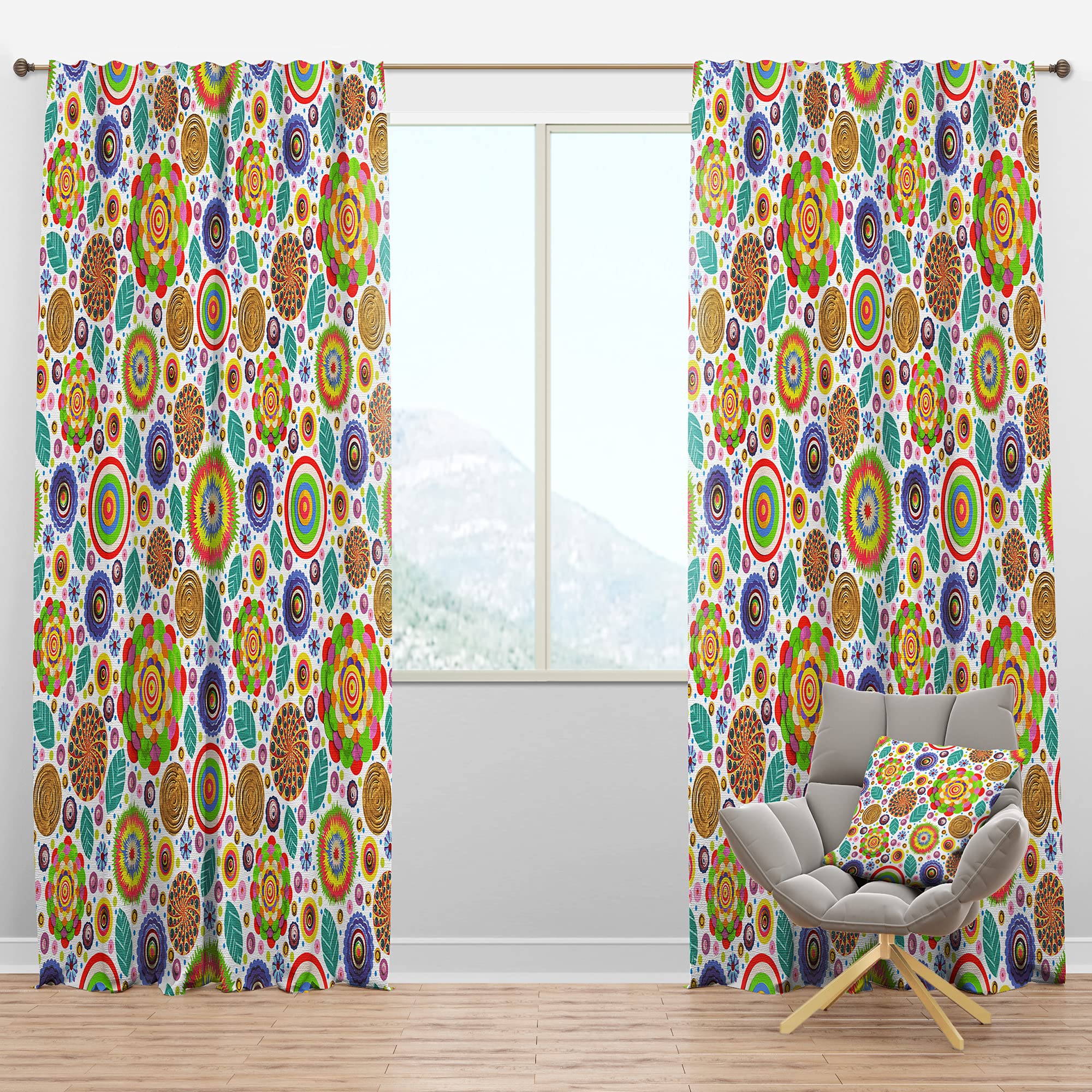 DesignQ Blackout Curtains - Fashionable Floral Pattern Thermal Insulated Window Drapes for Bedroom & Living Room (52x95, Single Panel) - Perfect for Light Blocking, Privacy & Energy Efficiency
